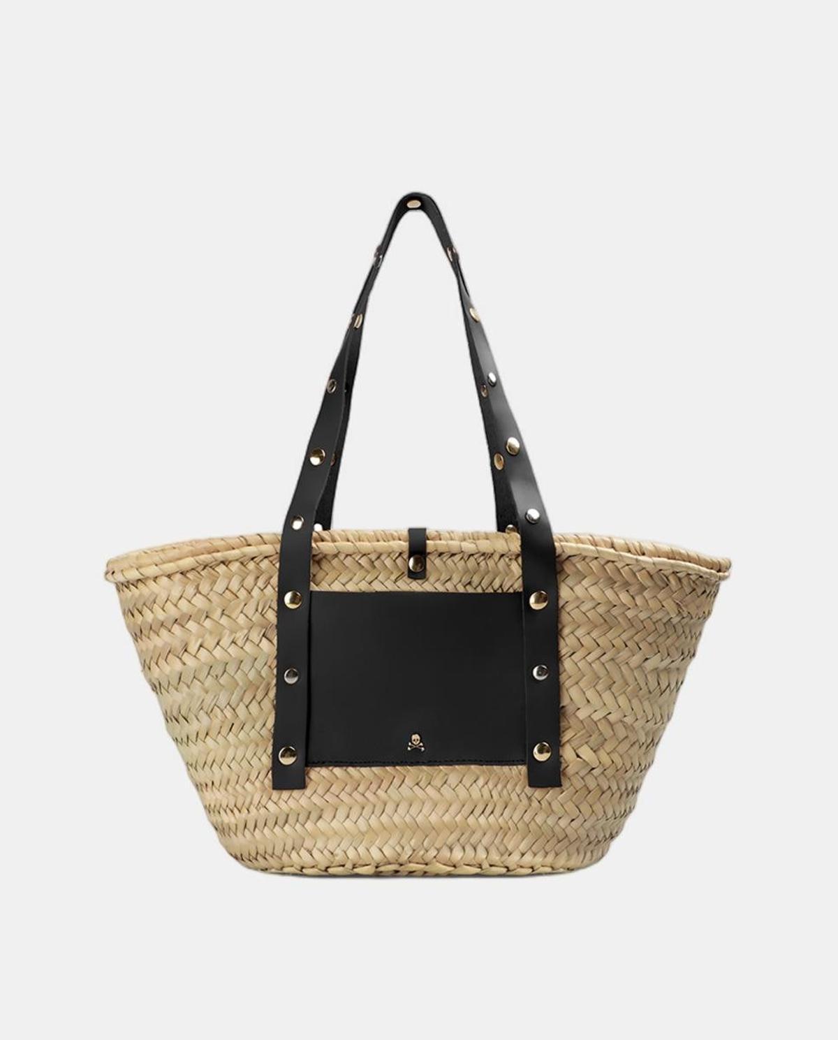 Sac moyen en raphia avec clous