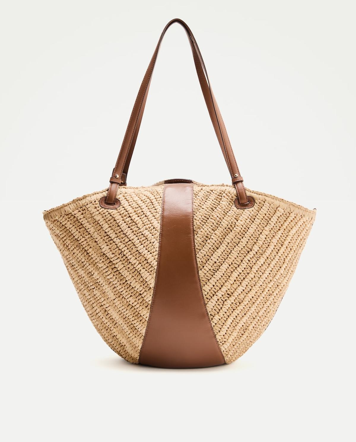 Sac en raphia et cuir