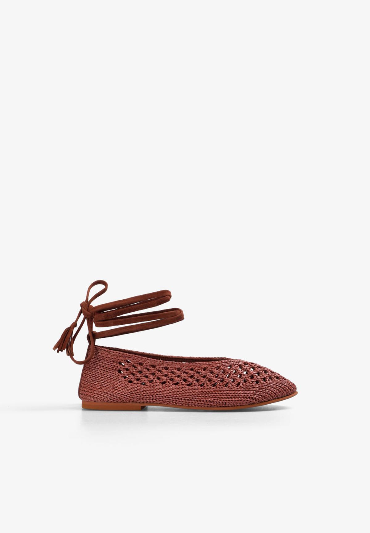 Ballerines au crochet bordeaux
