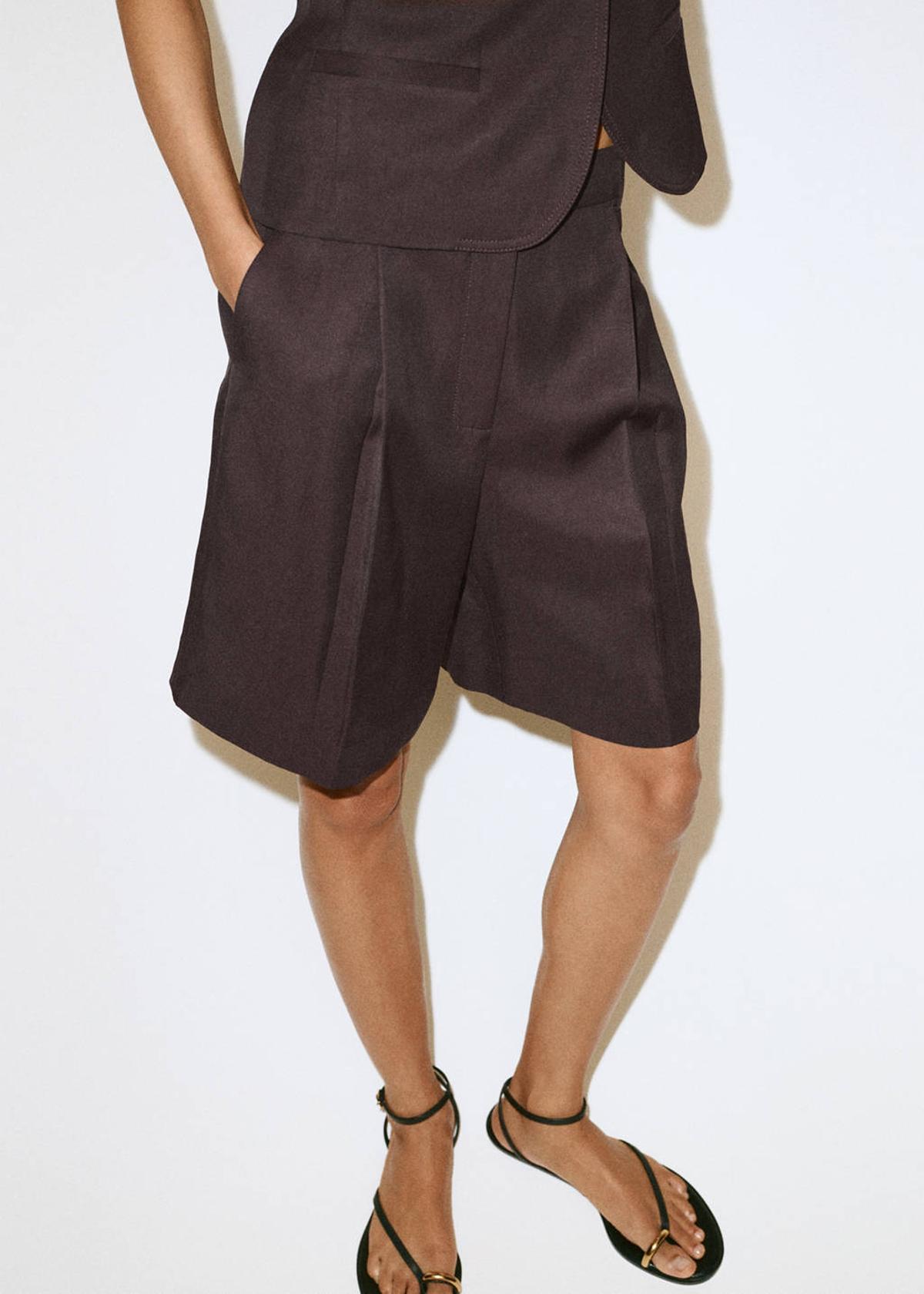 Bermuda droit marron