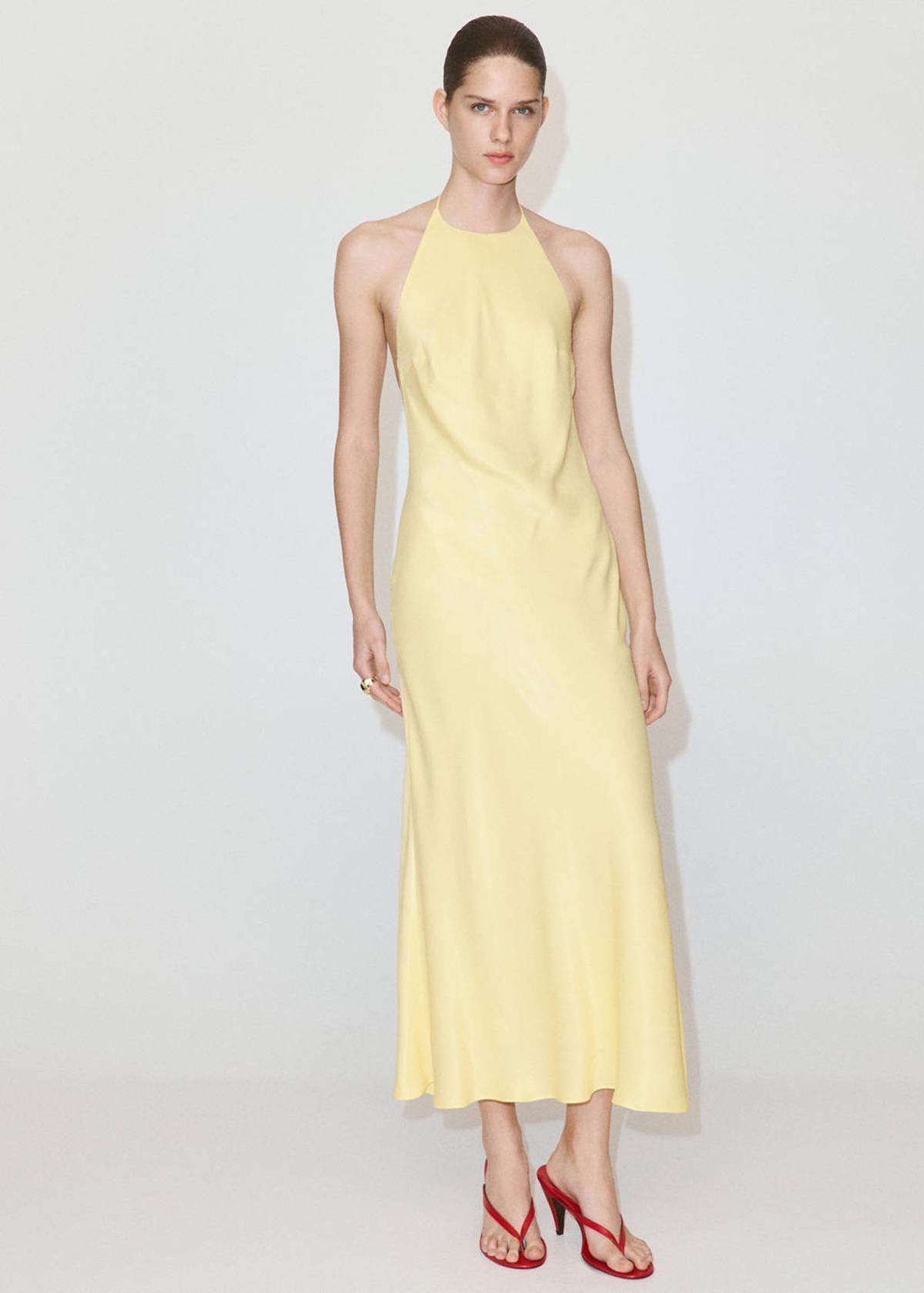 Robe dos nu jaune dos nu