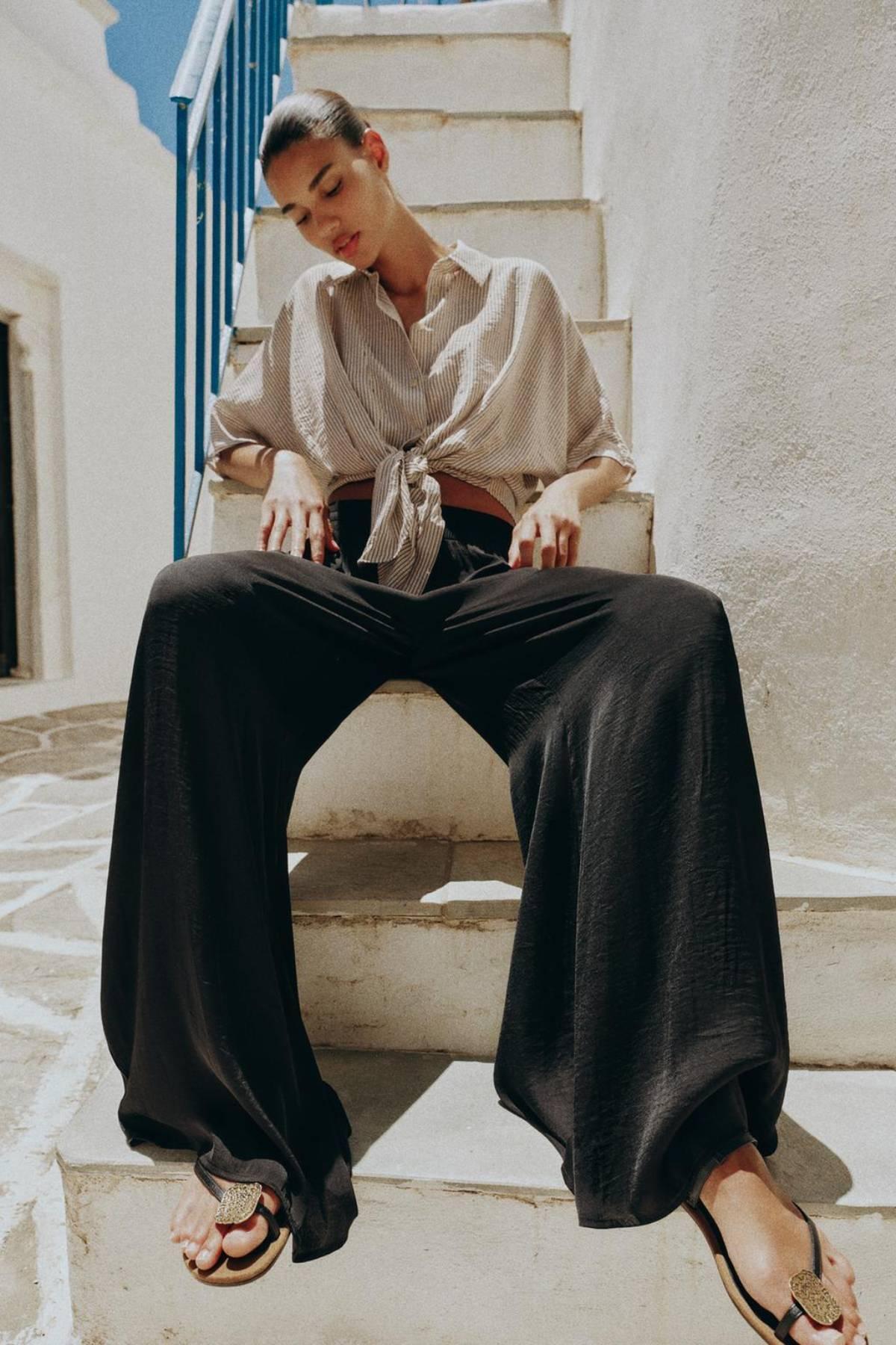 Ce pantalon fluide de Zara peut être transformé en ajoutant une bande élastique en bas