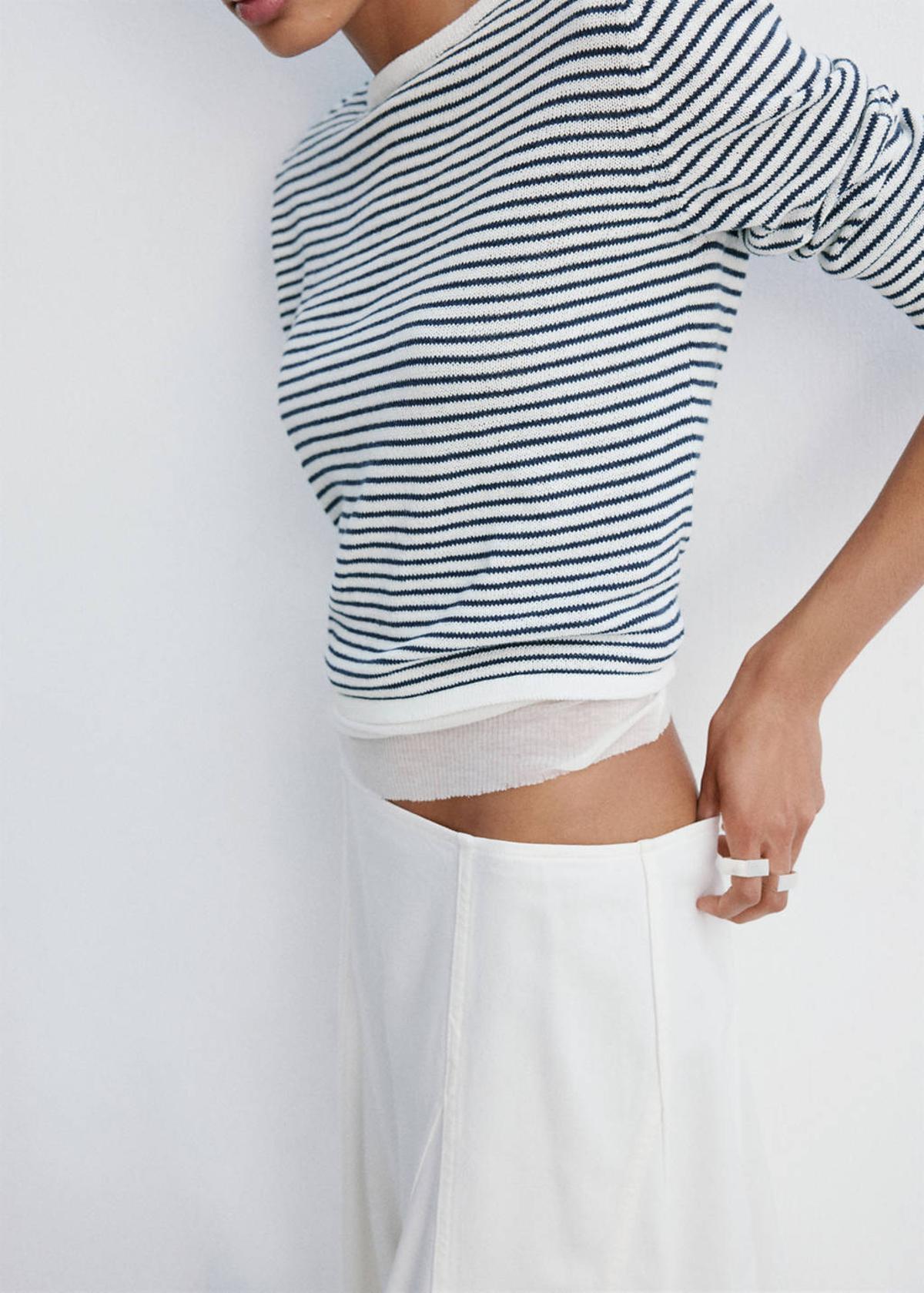Pull rayé en maille fine