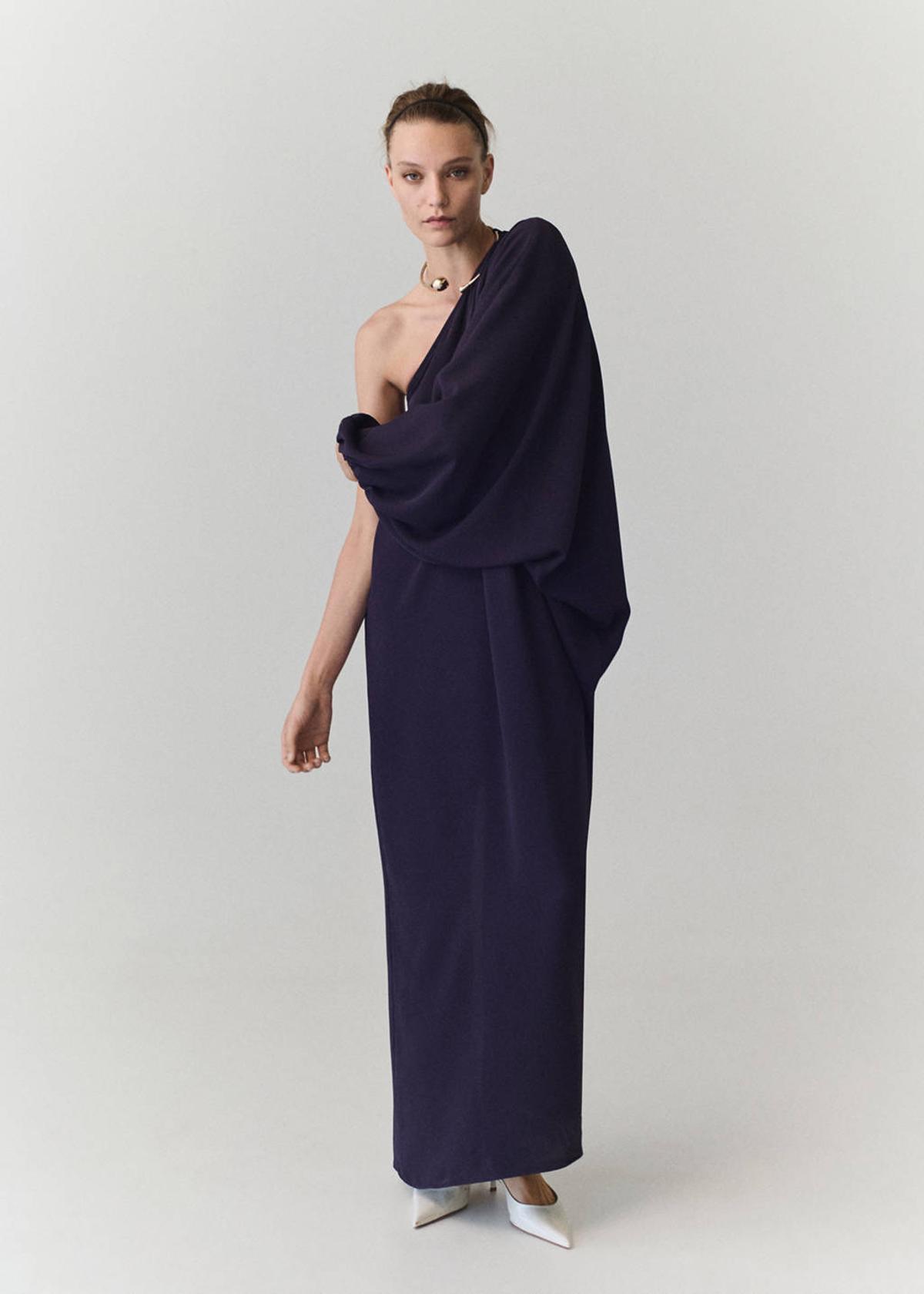 Robe col asymétrique