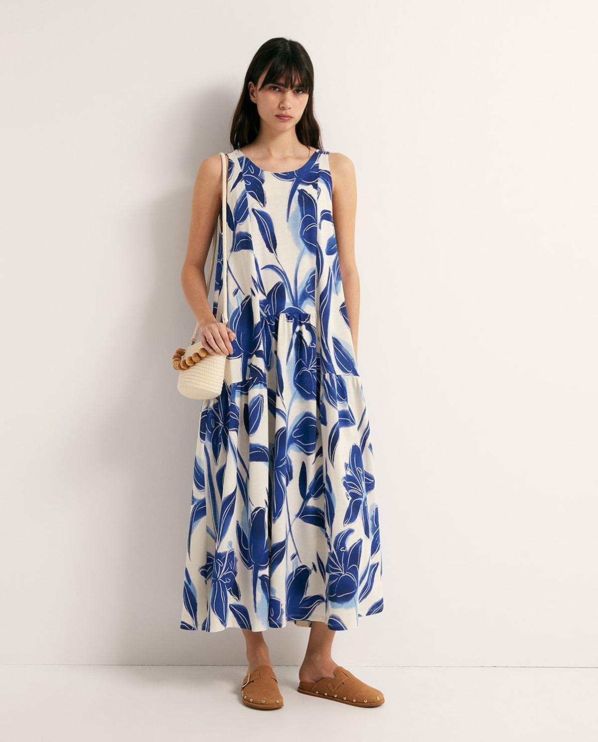 Robe midi à imprimé fleuri