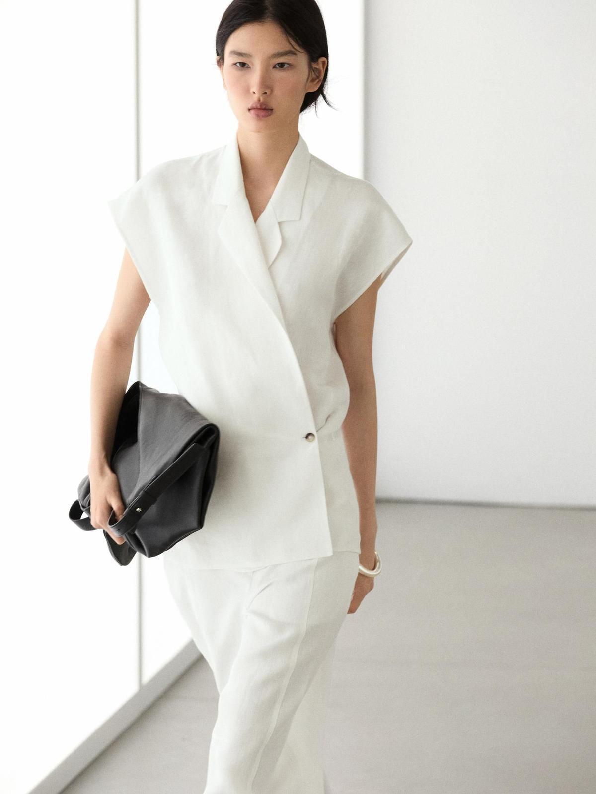 Gilet en lin blanc