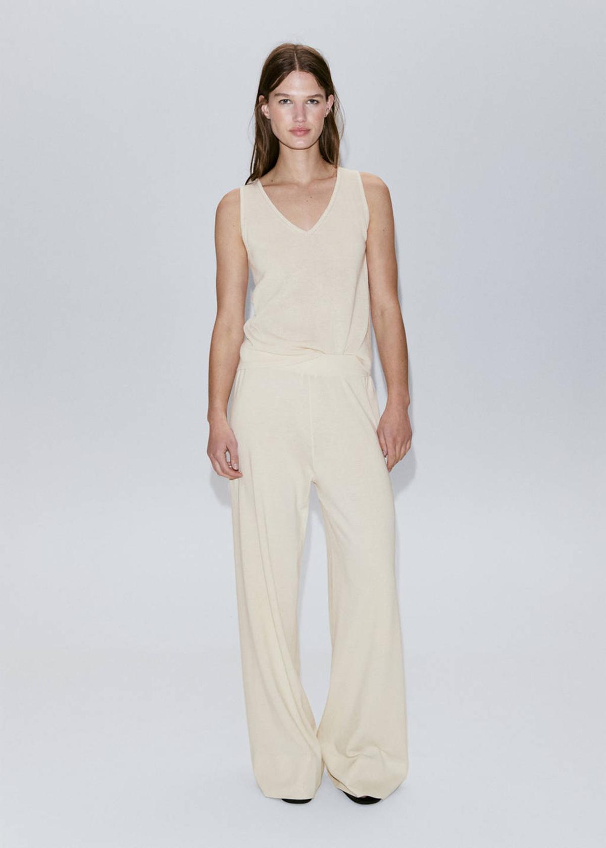 Ensemble tricot beige monochrome
