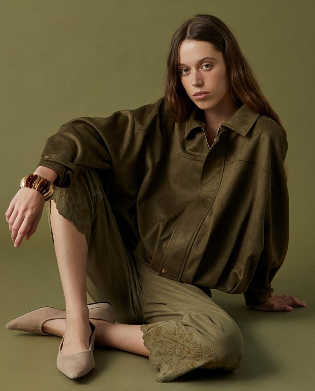 Blouson aviateur en daim