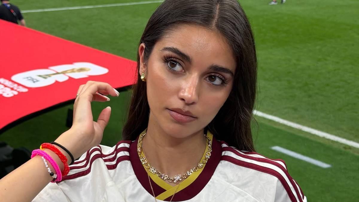 Inés García, novia de Lamine Yamal, conquista la grada en el partido de España contra Portugal