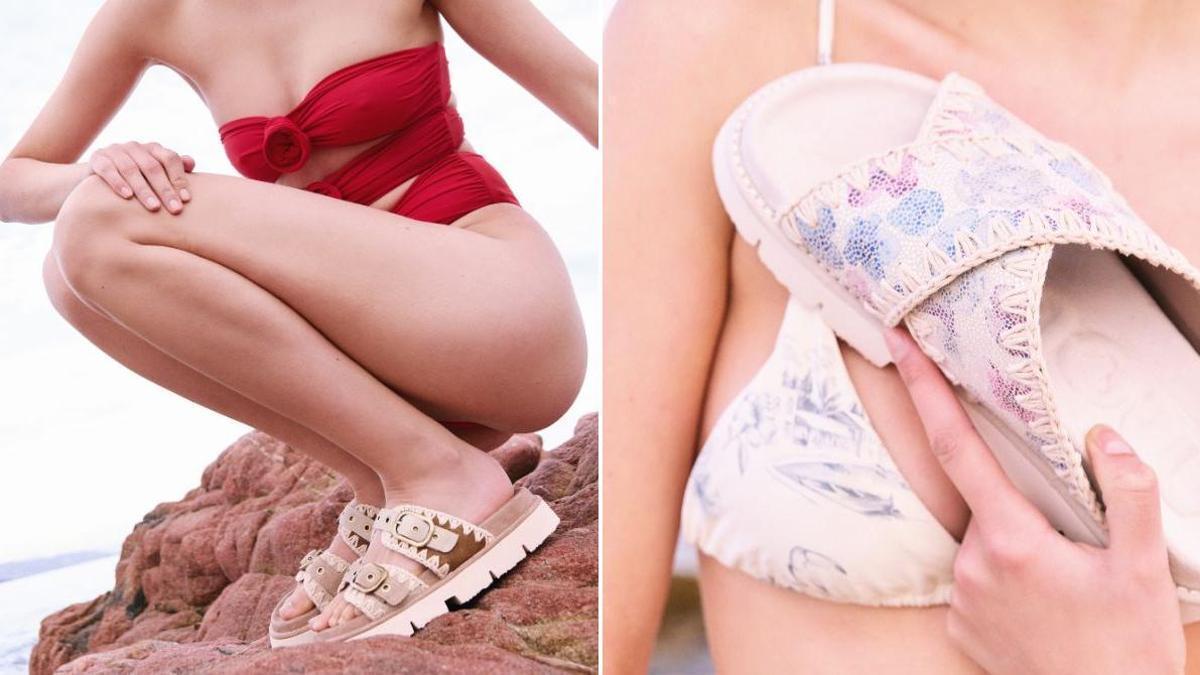 Las propuestas de Mou para la playa: chanclas con detalles artesanales