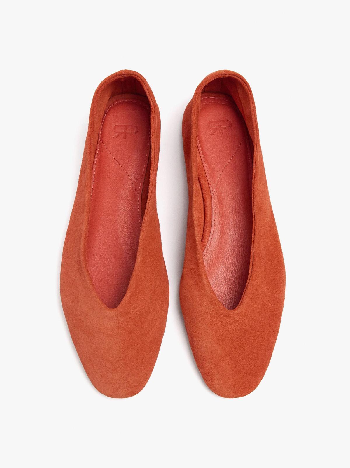 Ballerines en daim orange