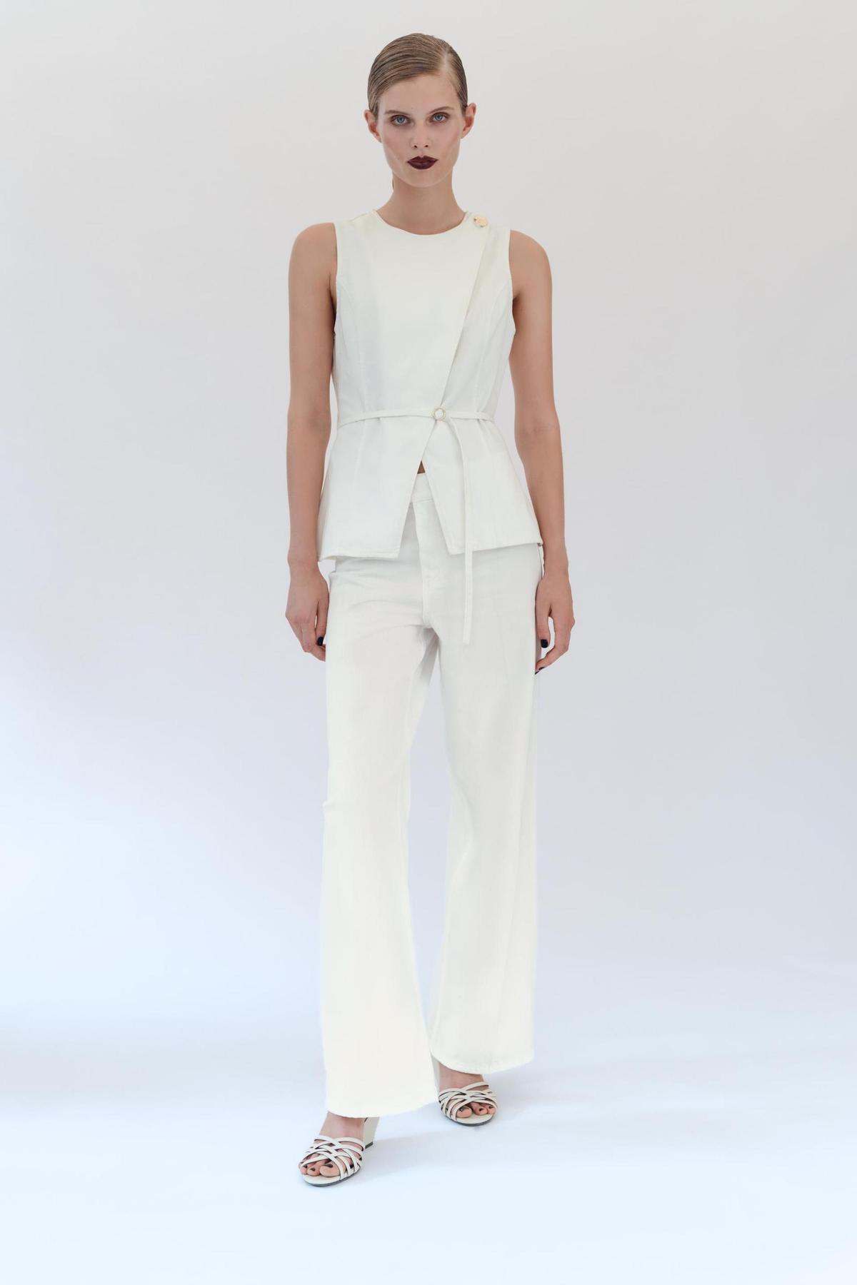 Ensemble gilet et pantalon en jean uni