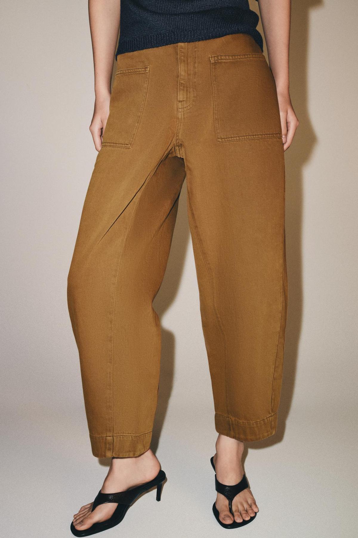 Pantalon tonneau marron