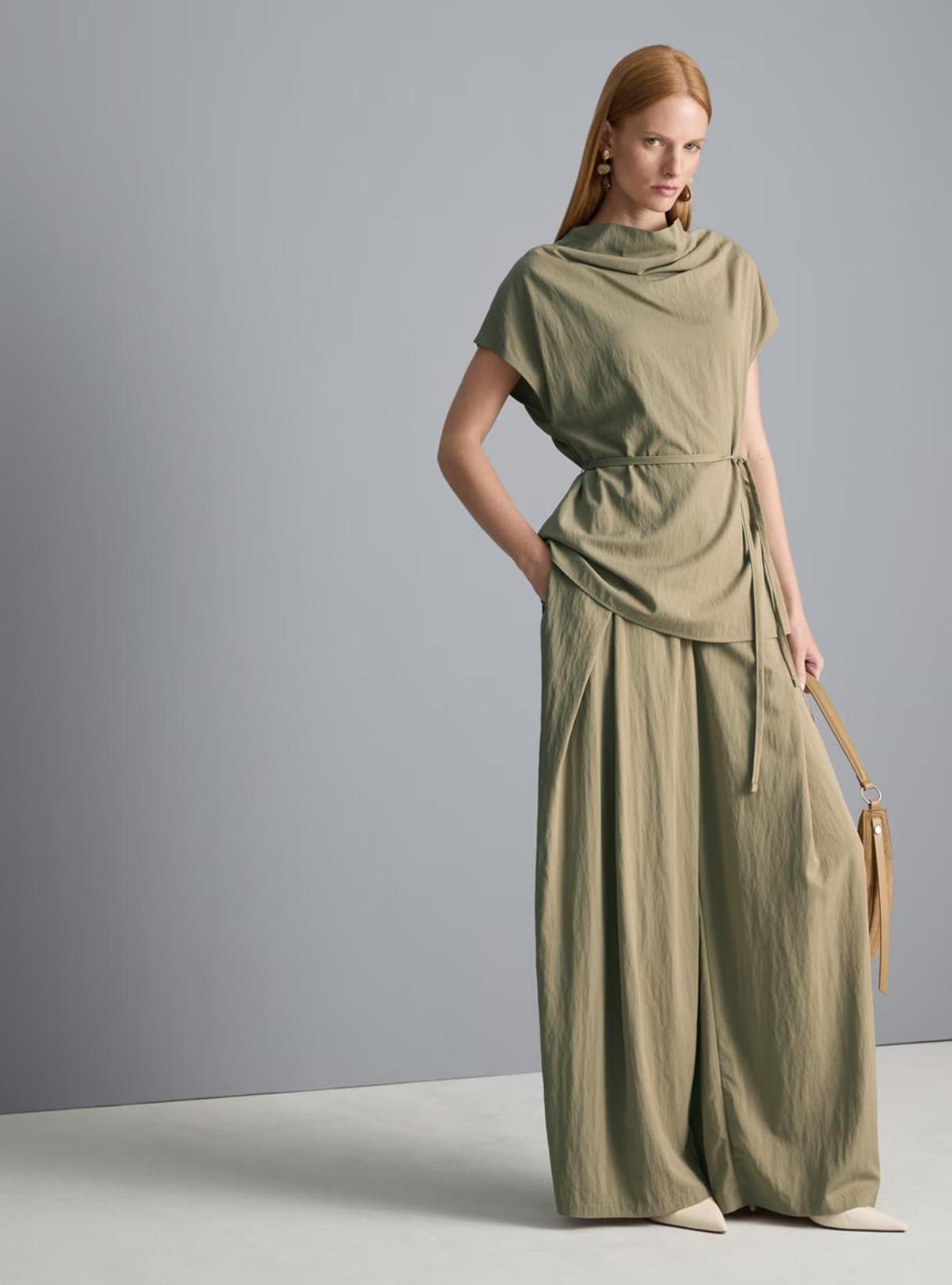Ensemble haut drapé et pantalon large