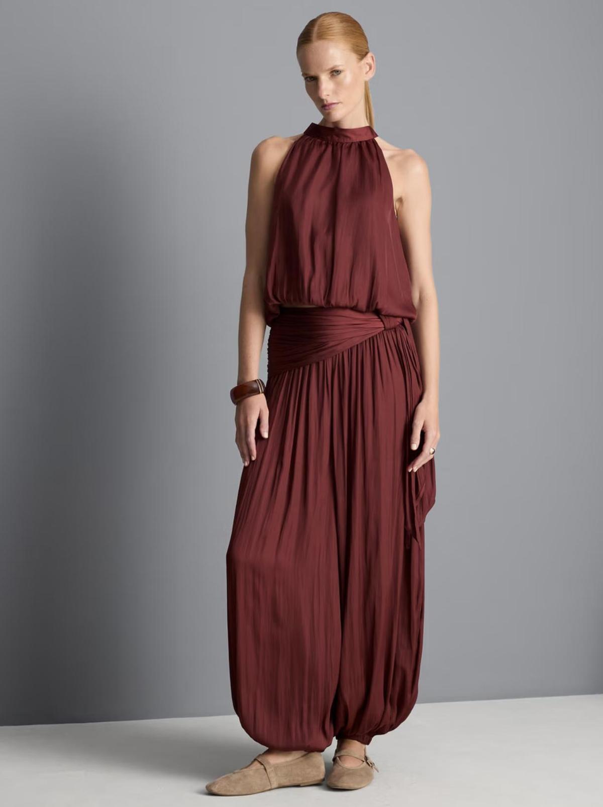 Ensemble sarouel et haut bordeaux
