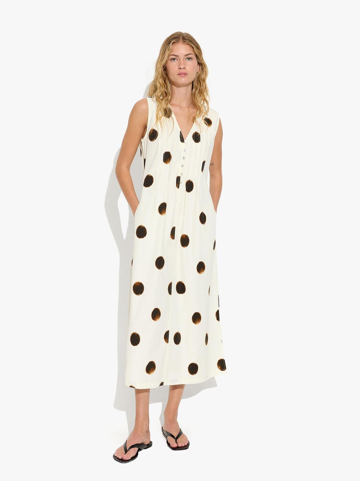 Robe midi à pois