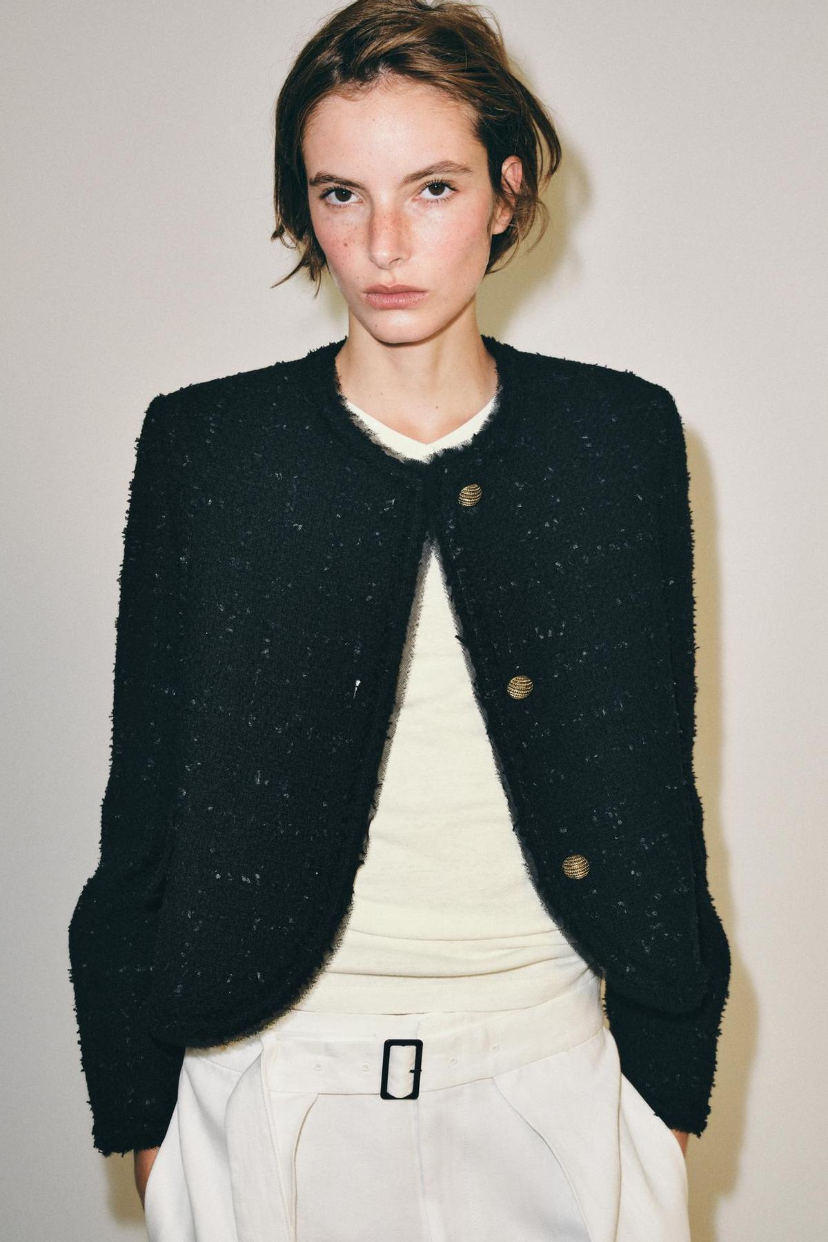 Veste en tweed avec boutons