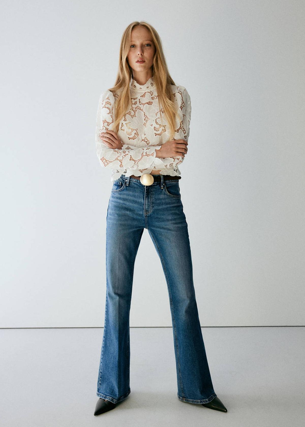 Blouse blanche en dentelle guipure