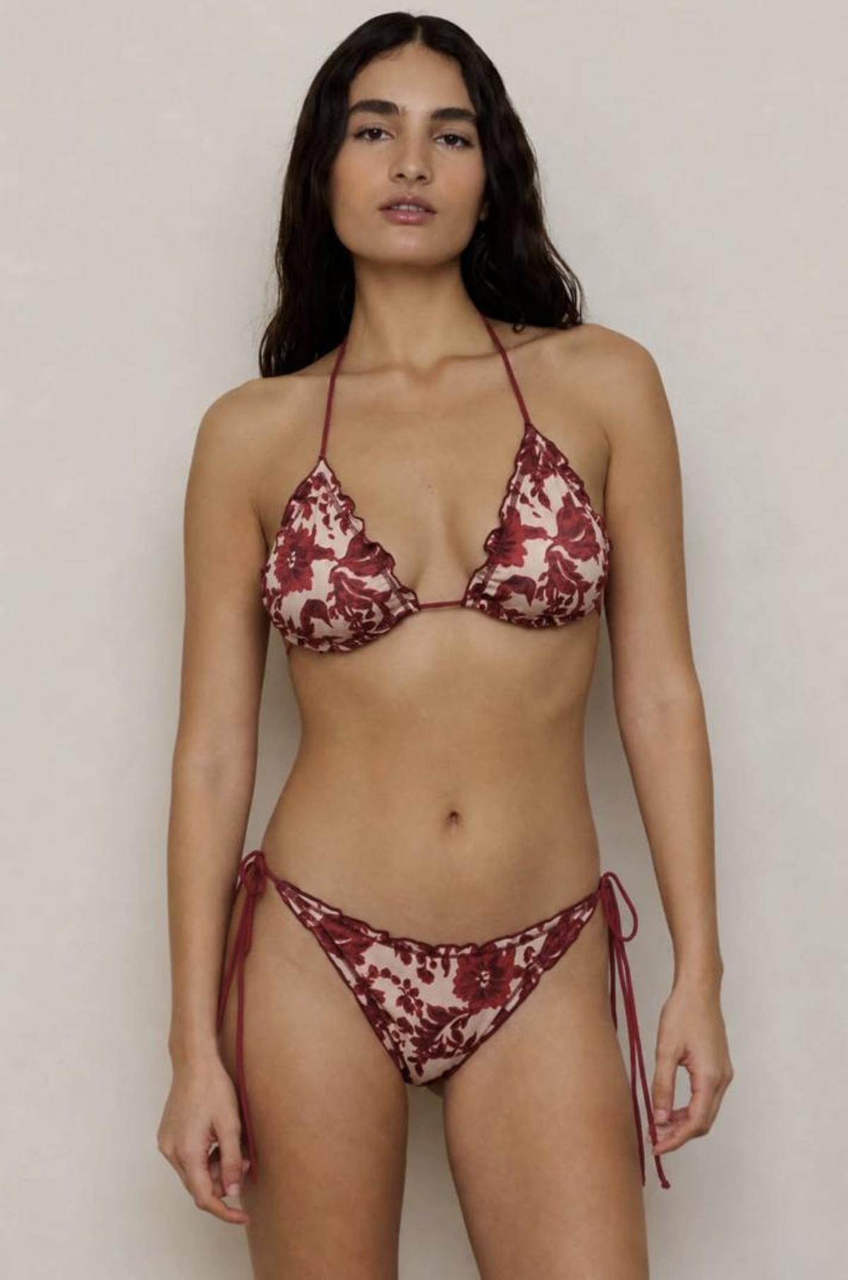 Bikini imprimé découpé