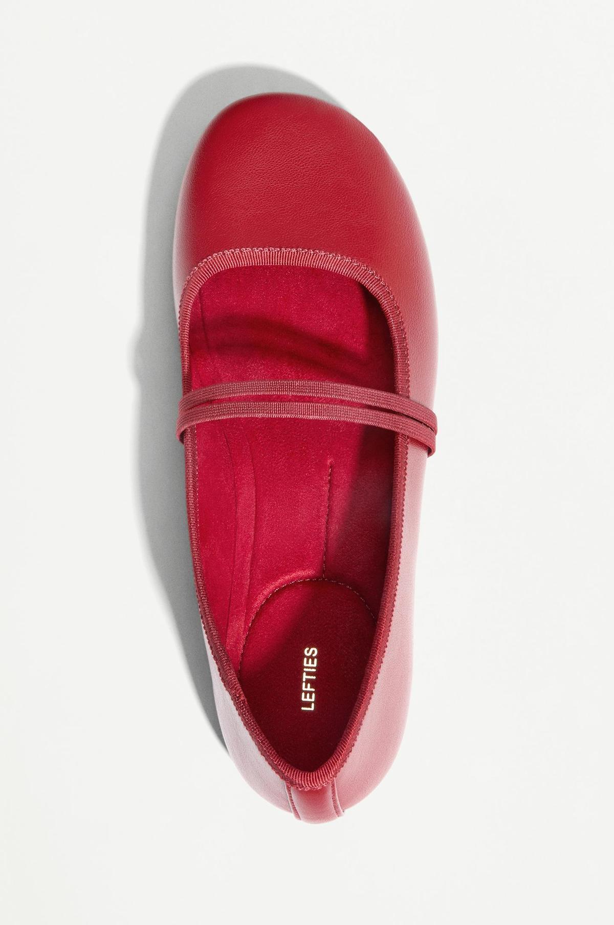 Ballerines plates pieds nus rouges