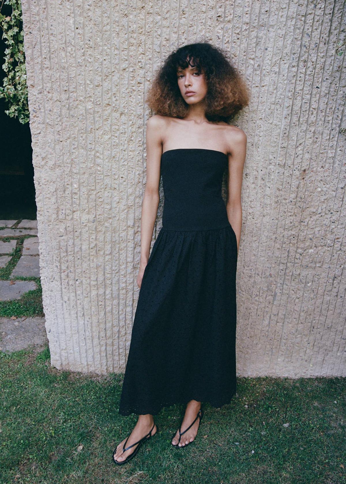 Robe bustier brodée ajourée