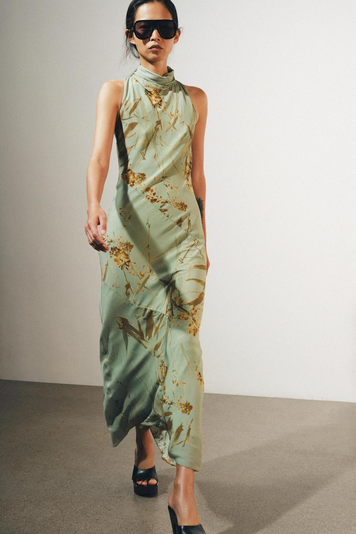 Robe longue fluide imprimée