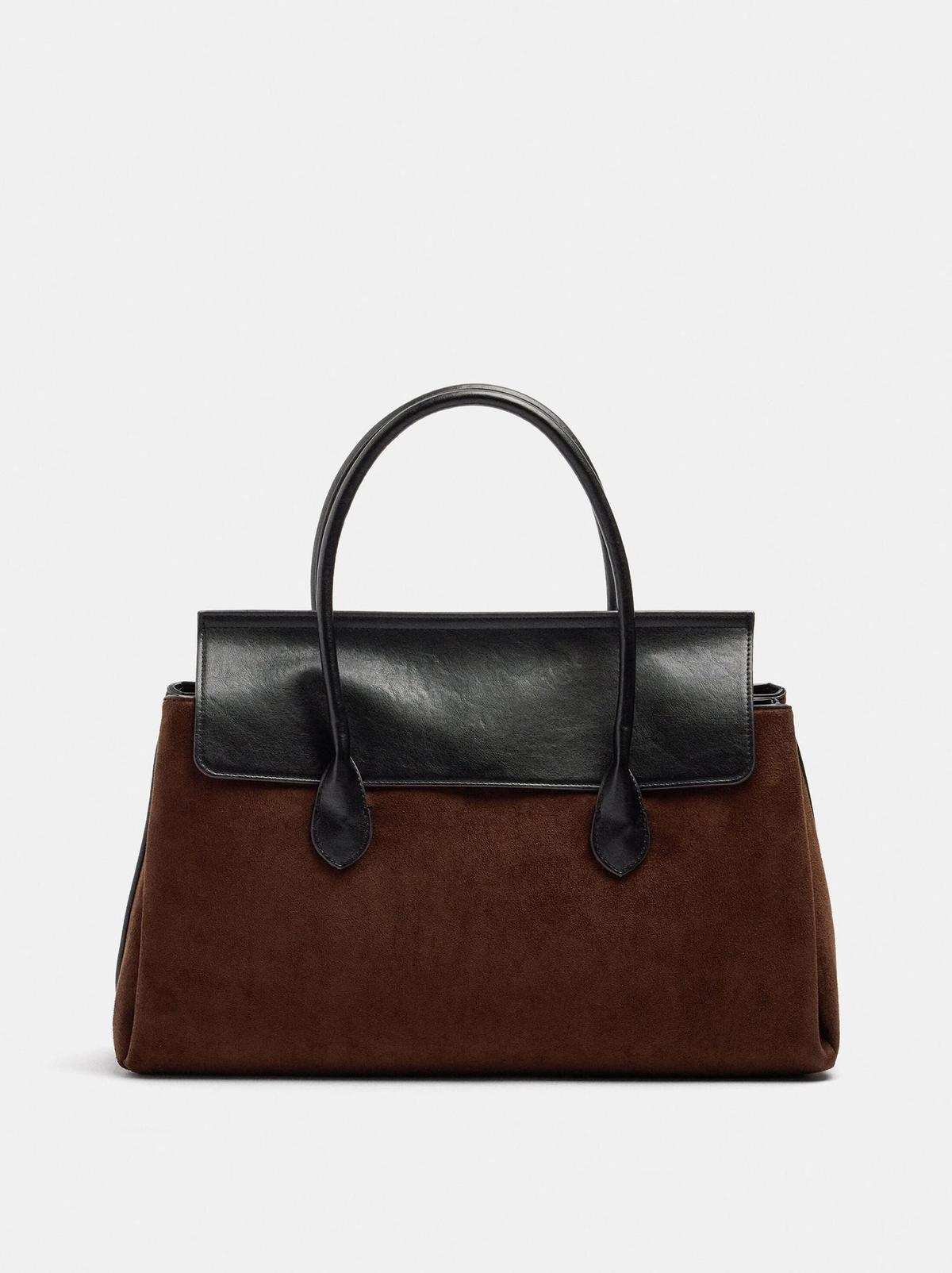 Sac shopping pour ordinateur portable effet cuir