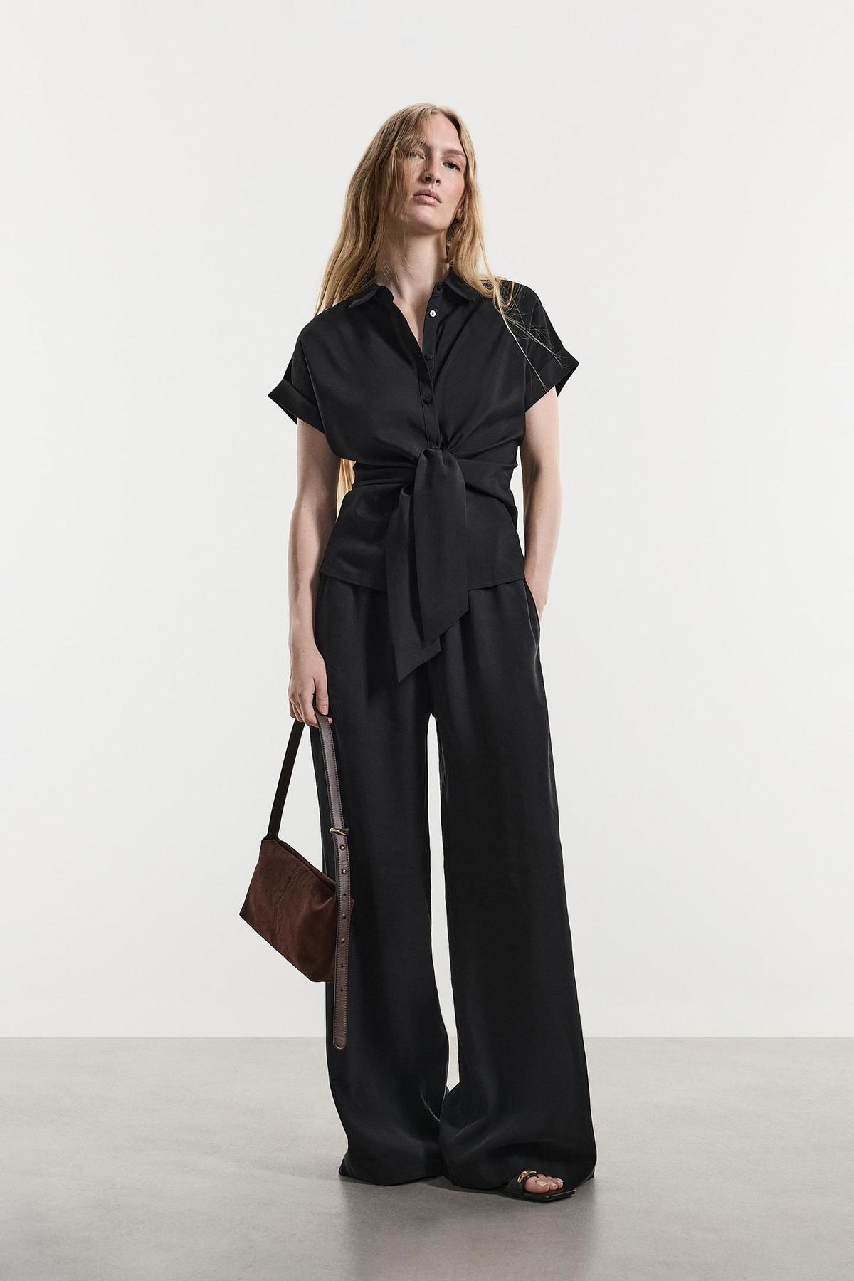 Ensemble chemise unie et pantalon fluide