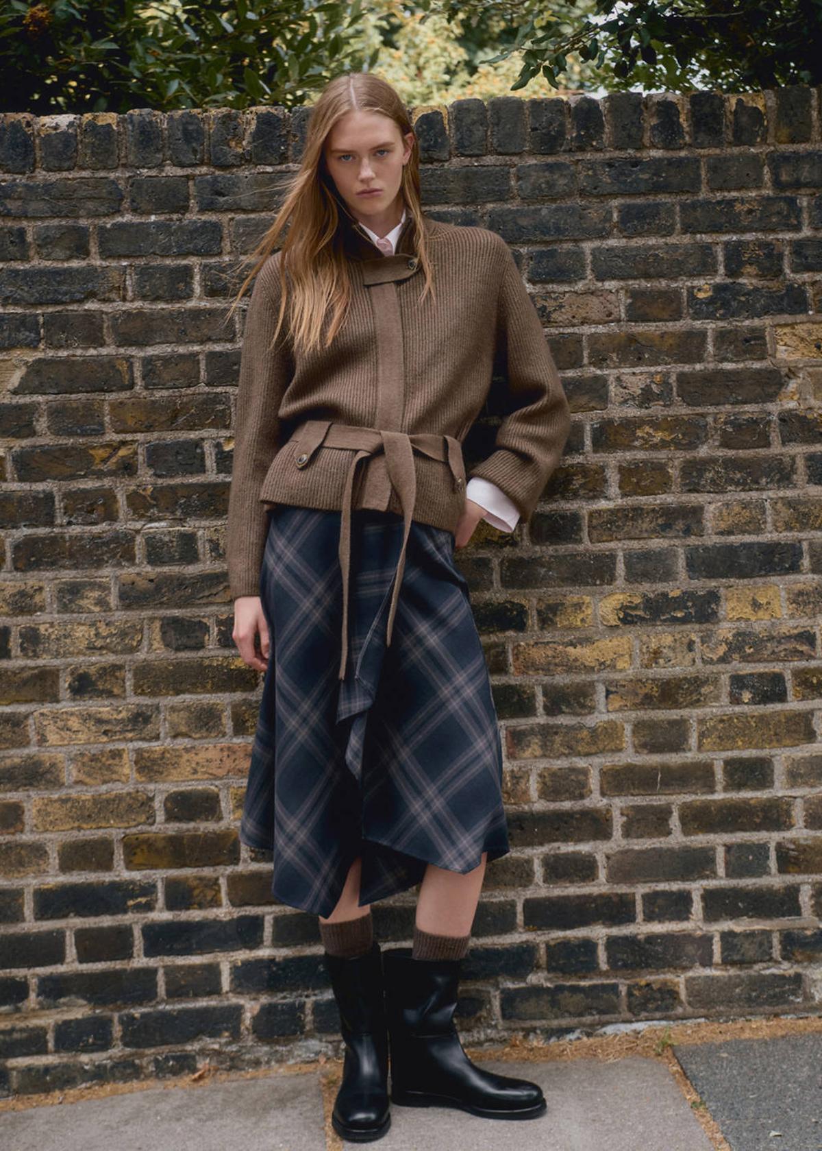 Veste en maille ceinturée