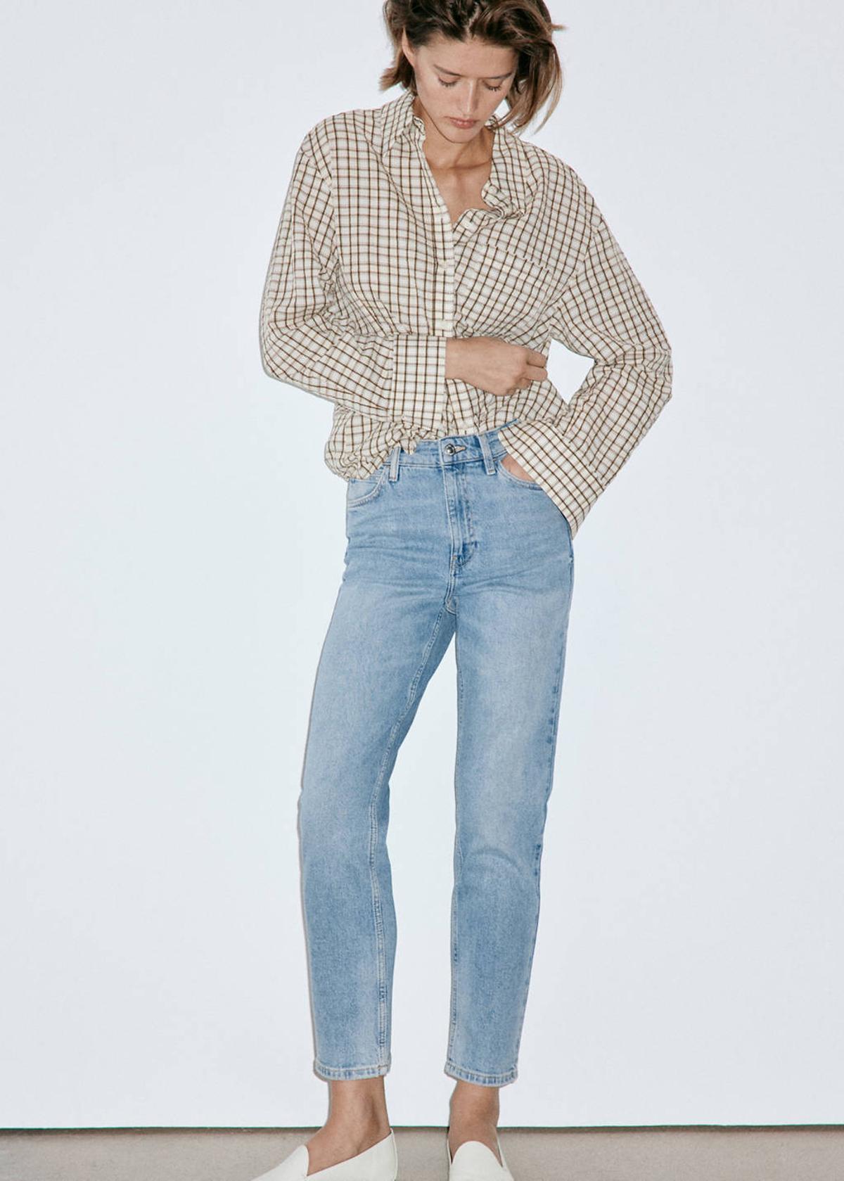 Jean mom taille haute