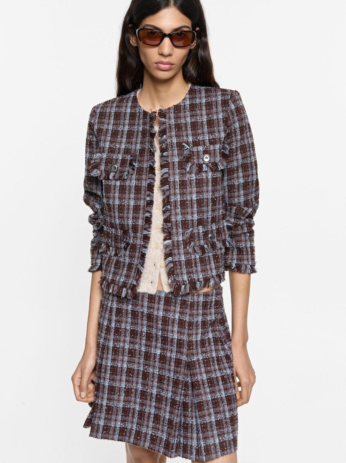 Veste en tweed multicolore
