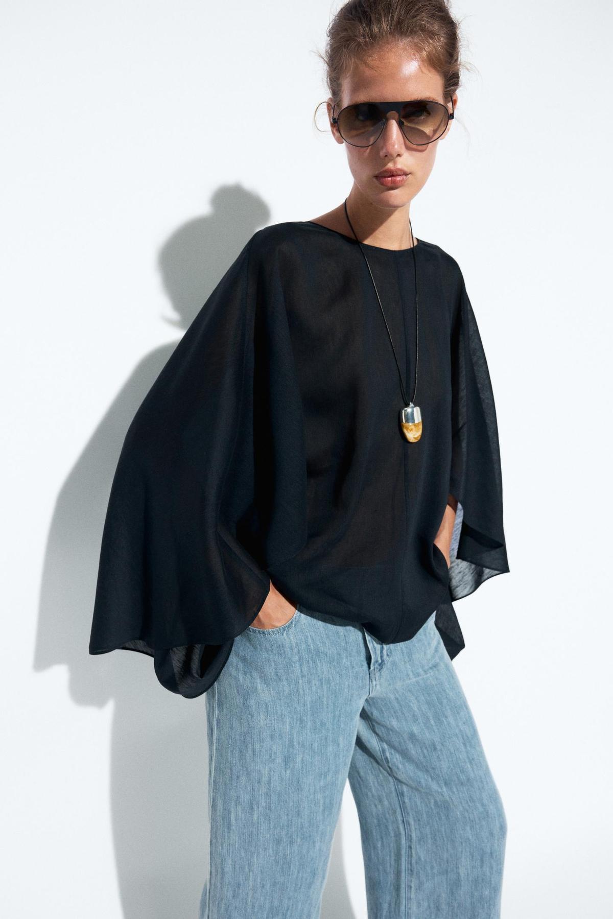 Blouse superposée fluide asymétrique
