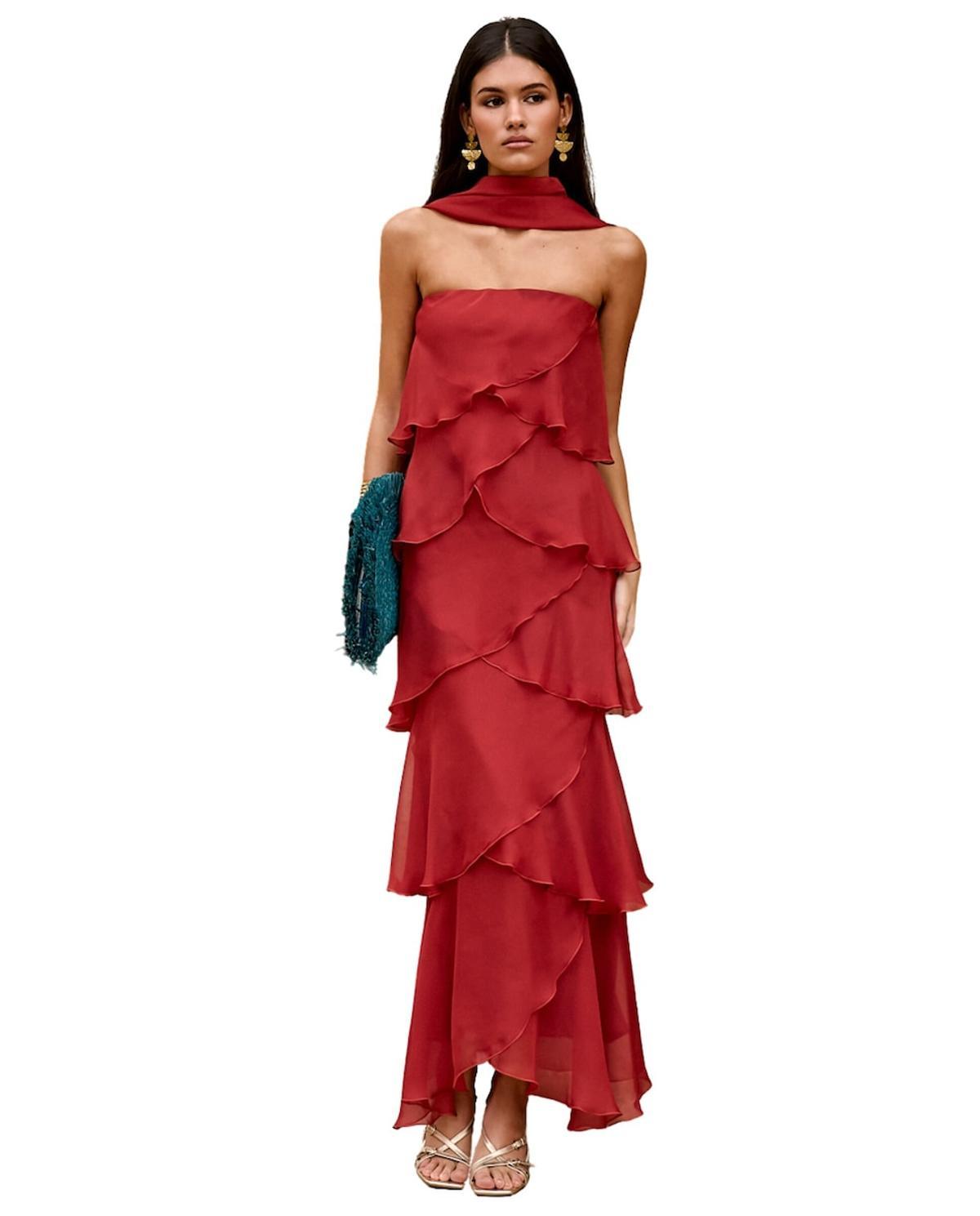Robe bustier à volants