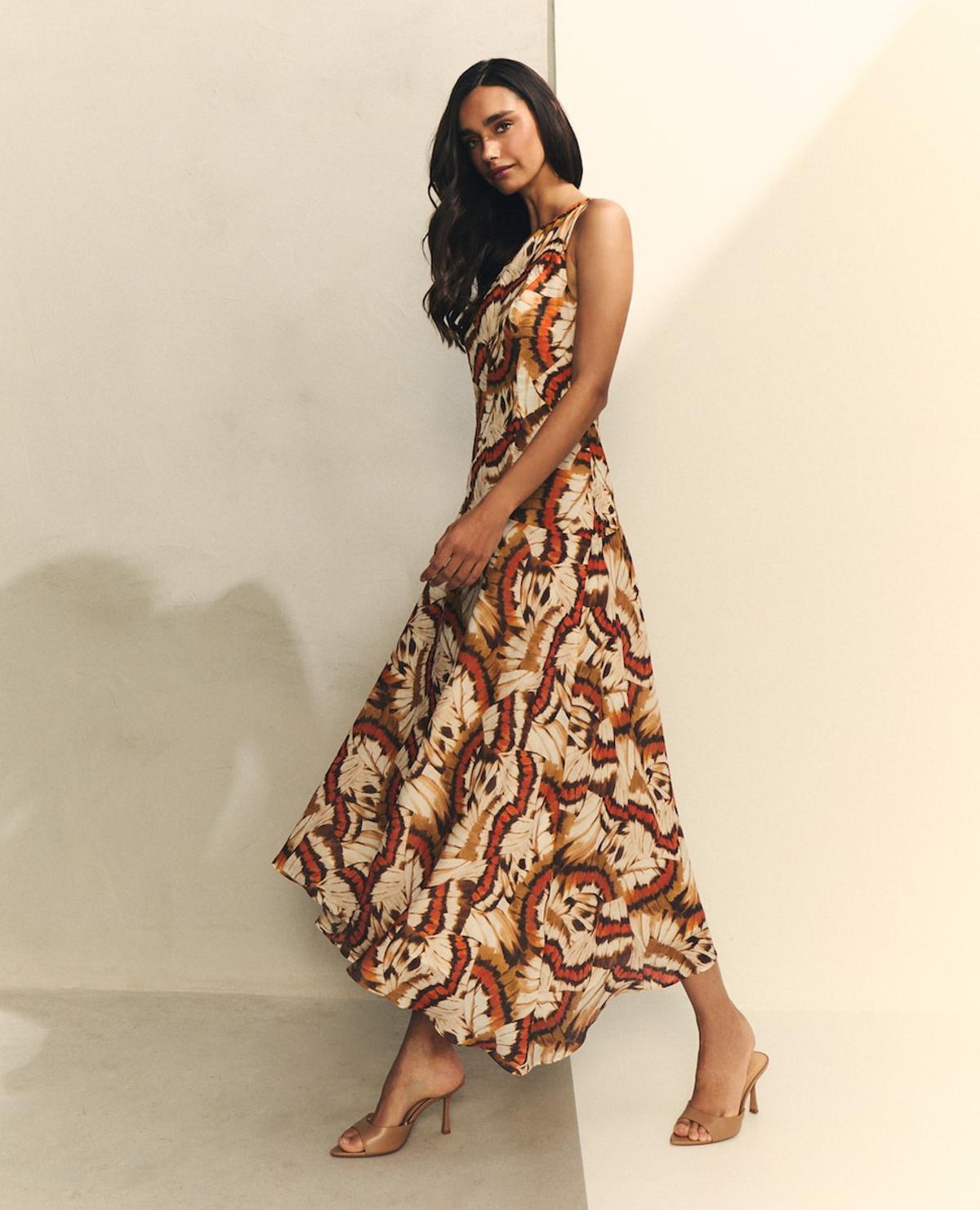 Robe longue imprimée sans manches