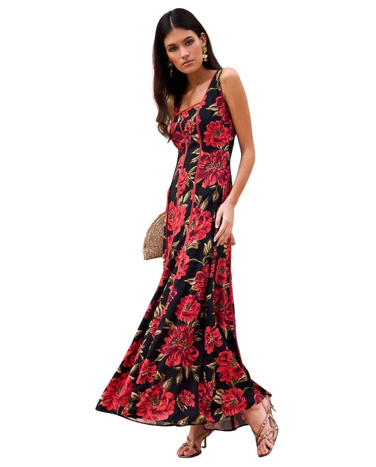 Robe longue imprimé fleurs