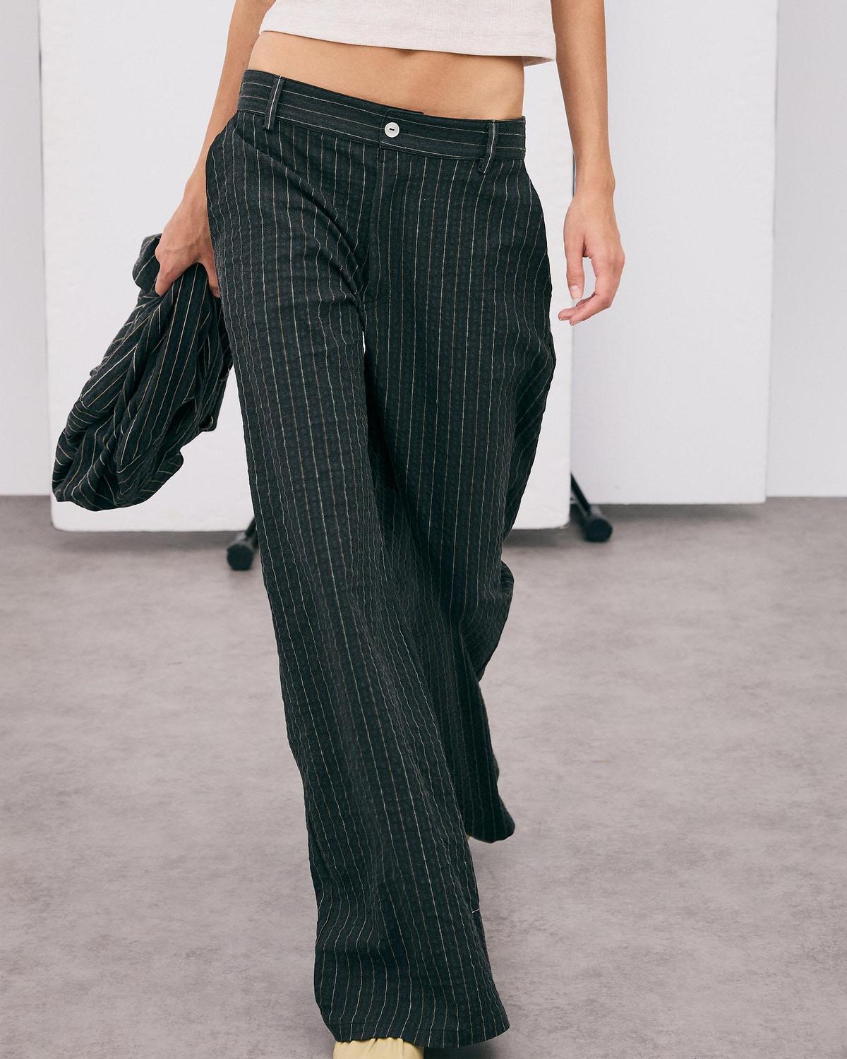 Pantalon droit rayé