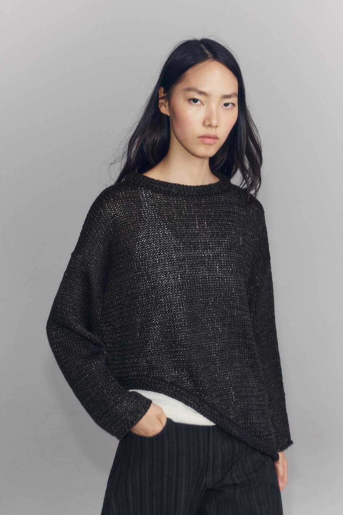 Pull en maille asymétrique