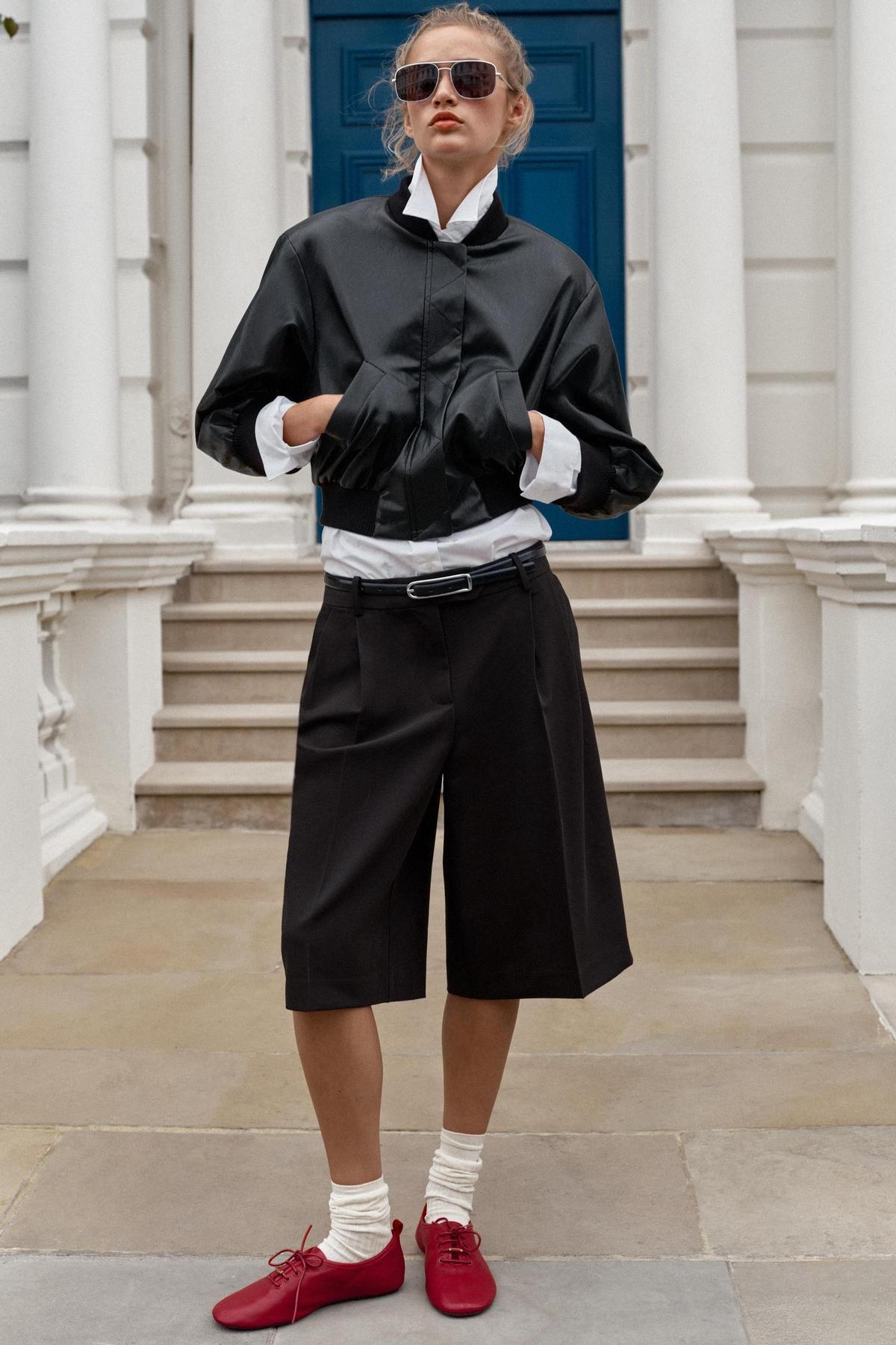 Bomber effet cuir noir