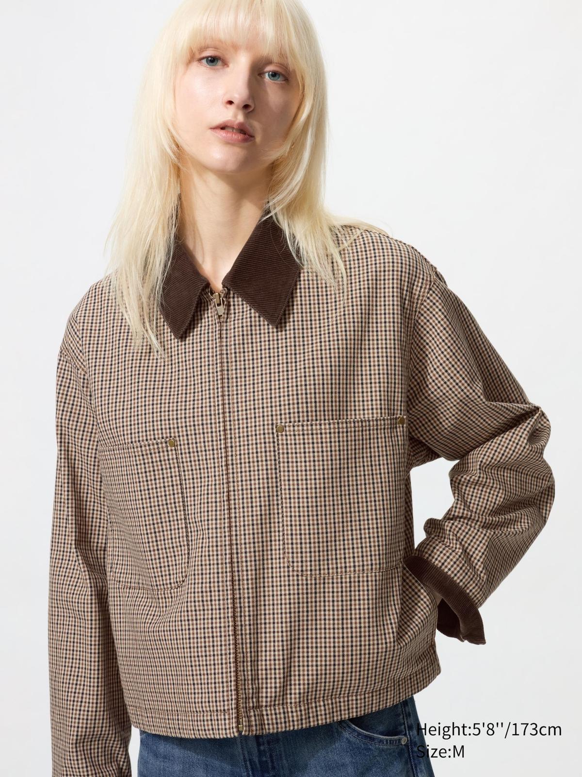 Veste courte à carreaux