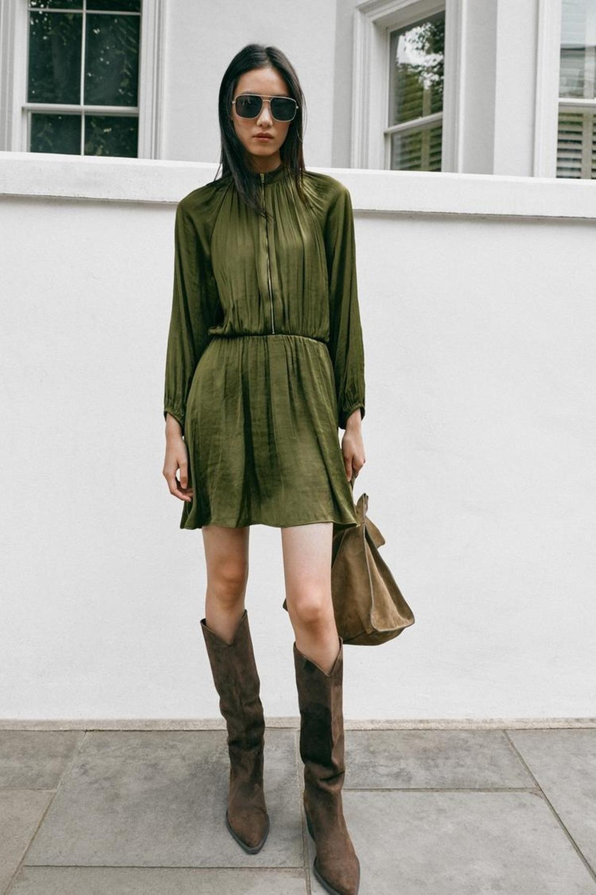 Robe courte avec fermeture éclair