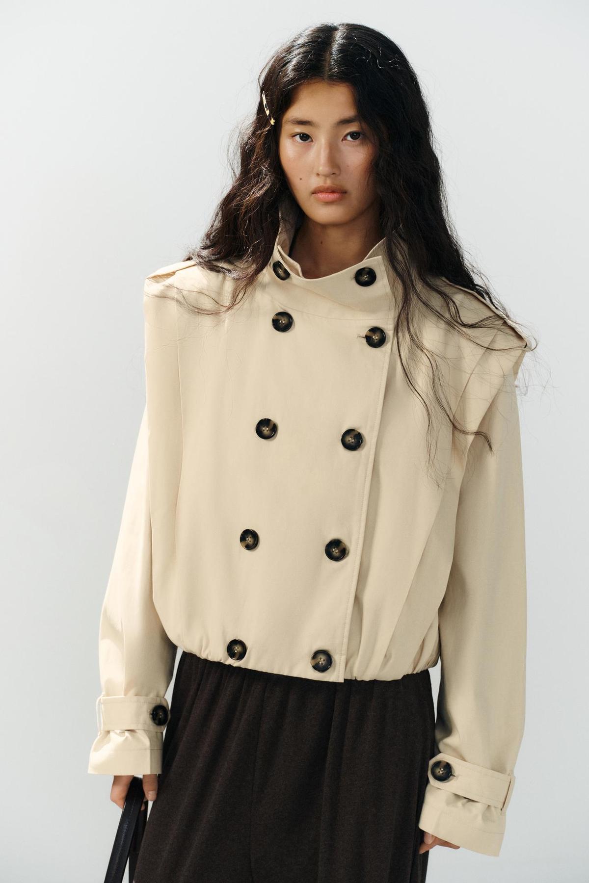 Veste trench courte beige