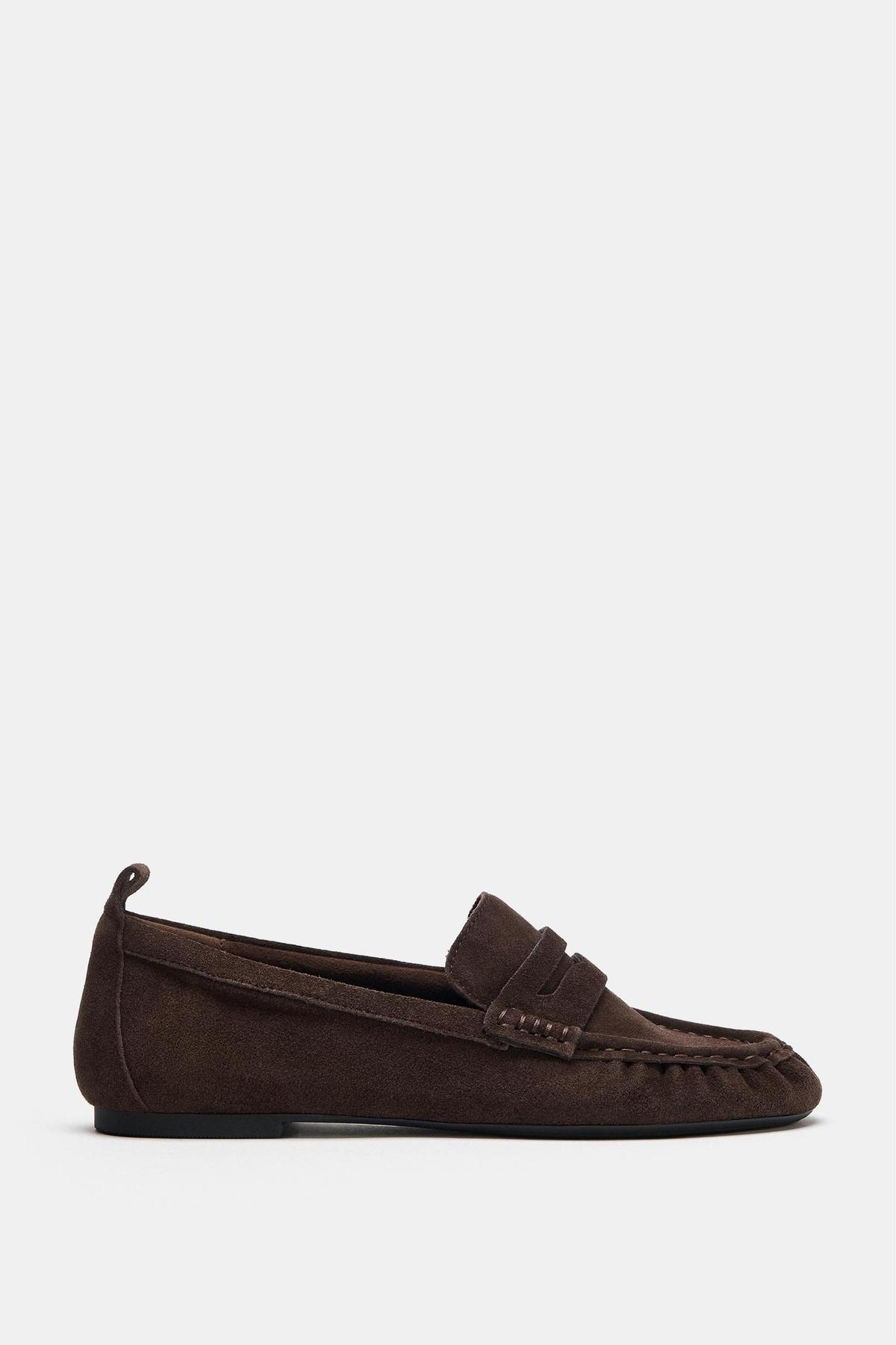 Mocassin en daim marron