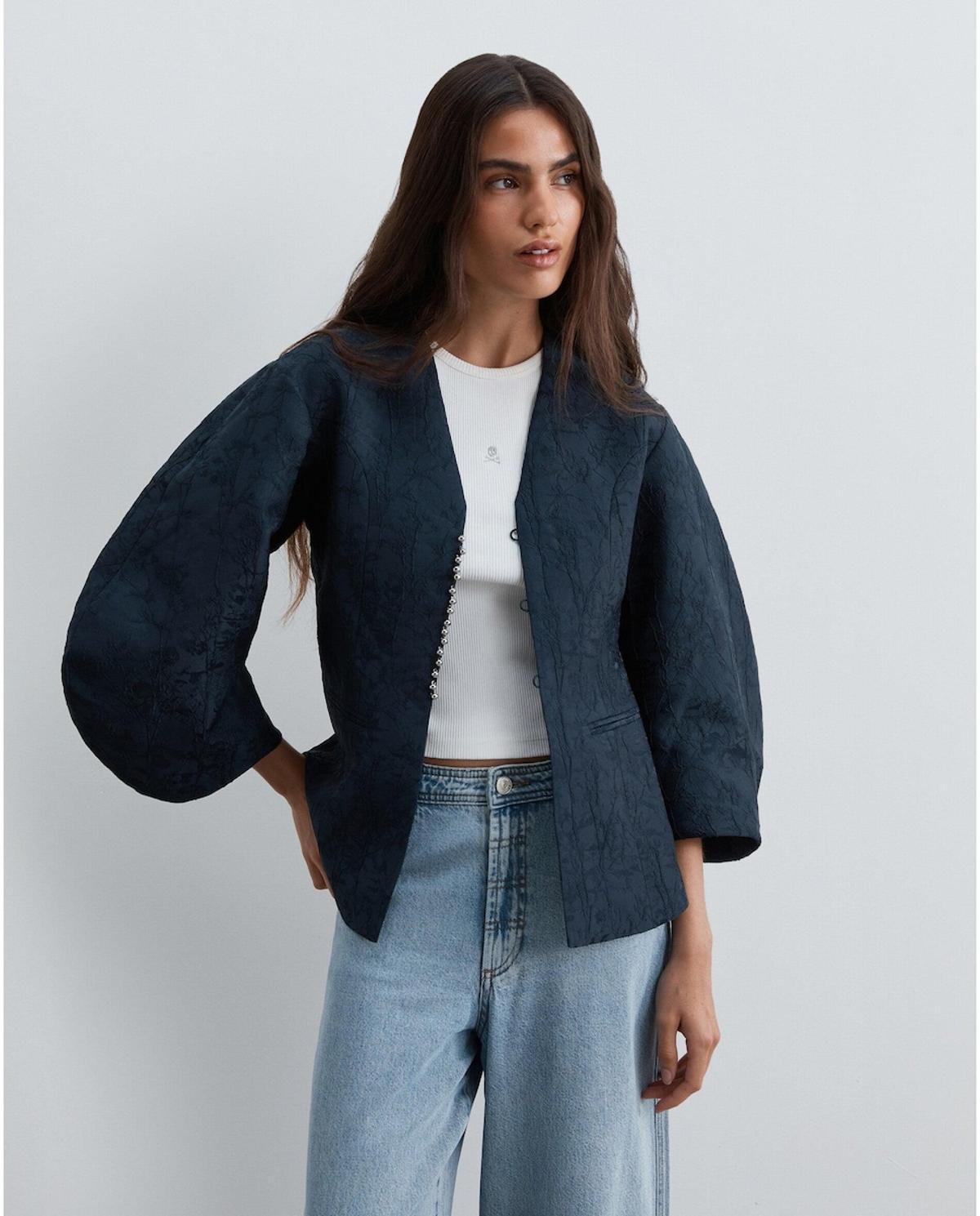 Veste jacquard bleue