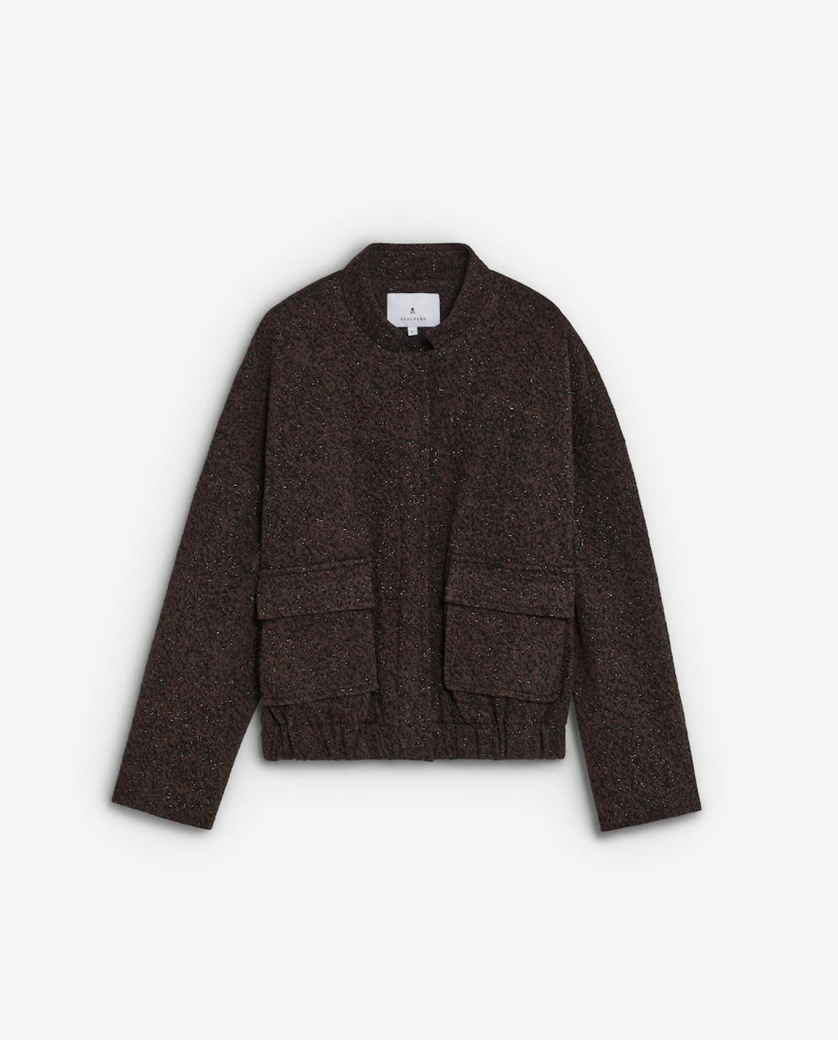 Bomber en fil métallisé marron