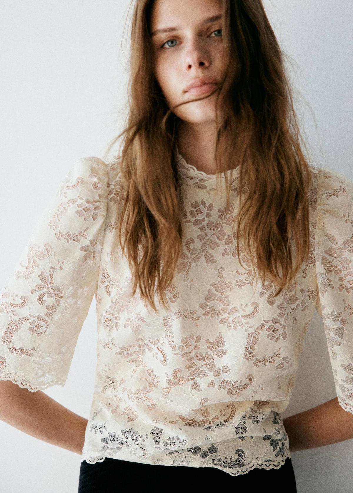 Blouse guipure blanche