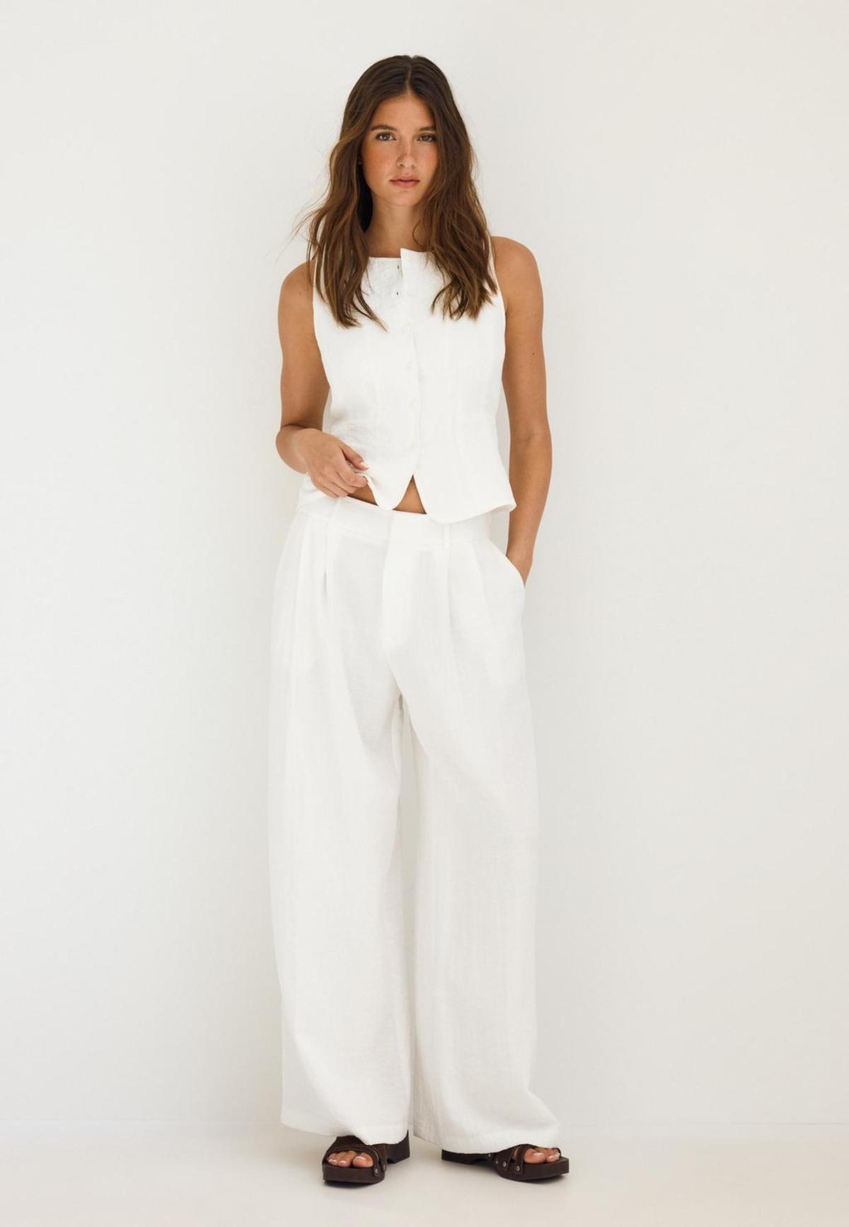 Pantalon large blanc