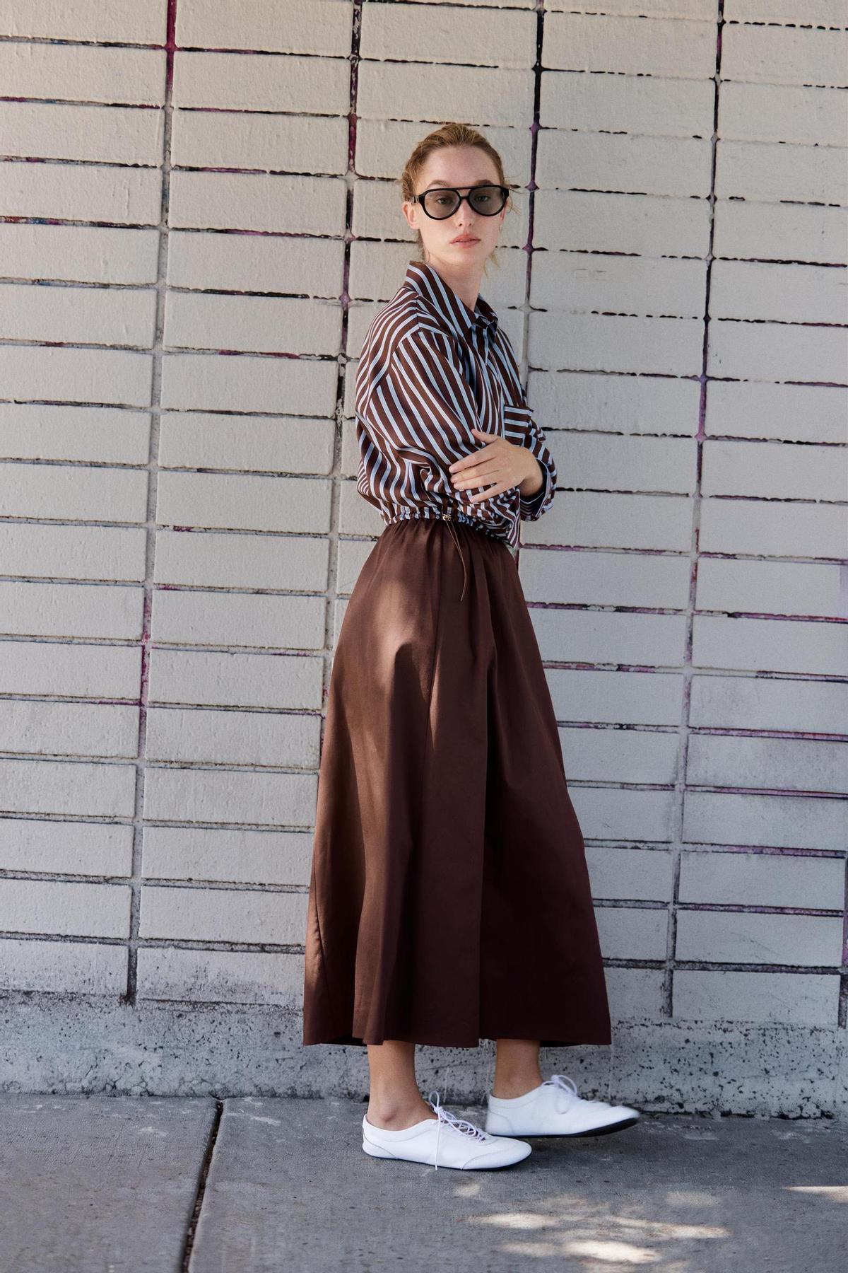 Robe chemise midi combinée