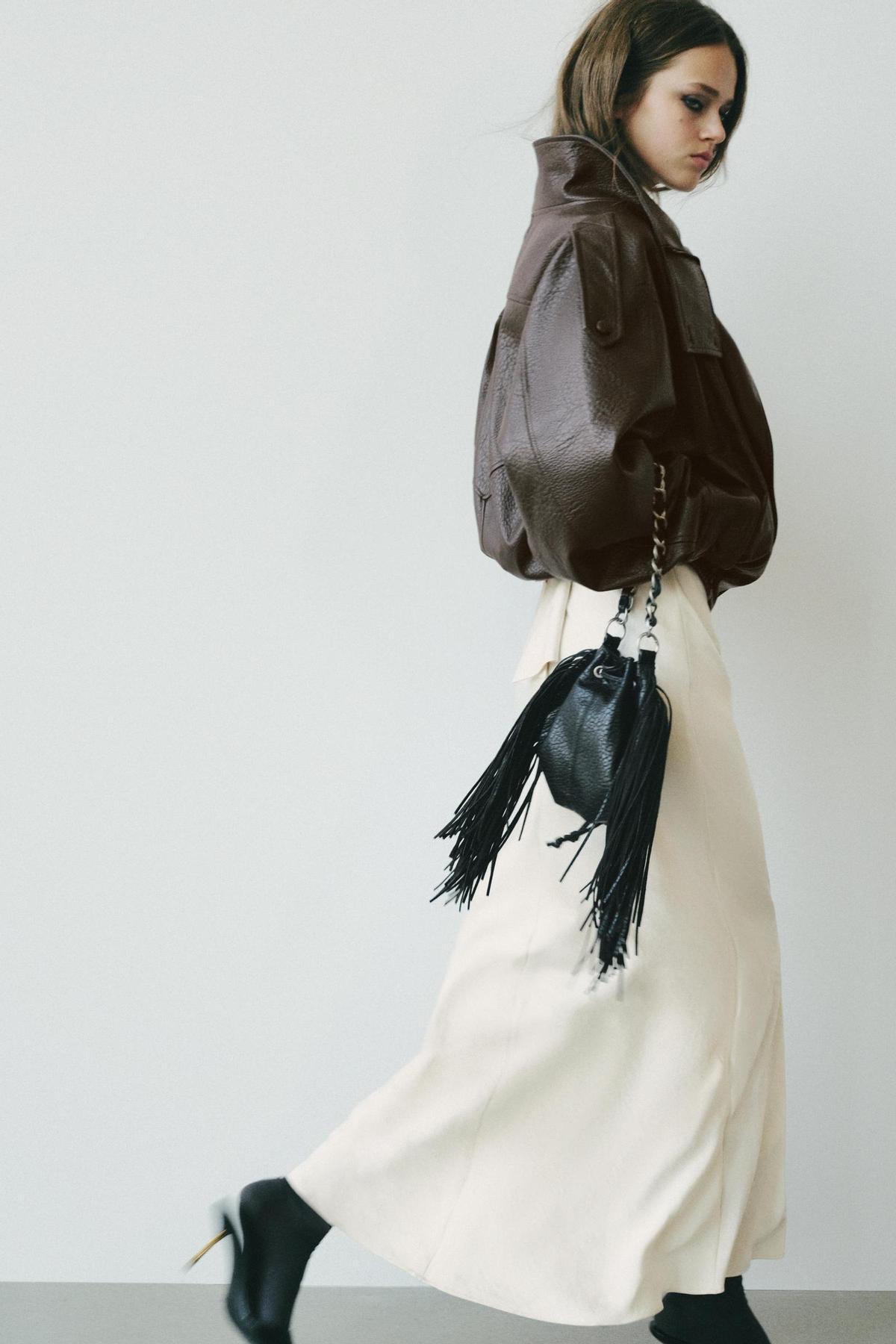 Sac porté épaule à franges