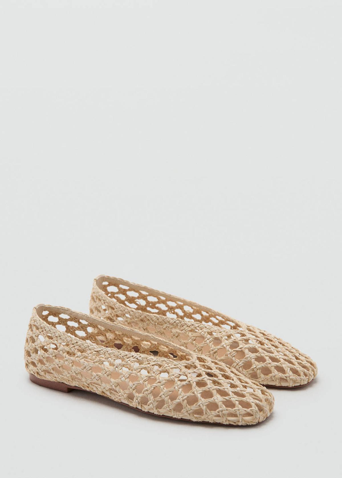 Ballerines tressées beiges
