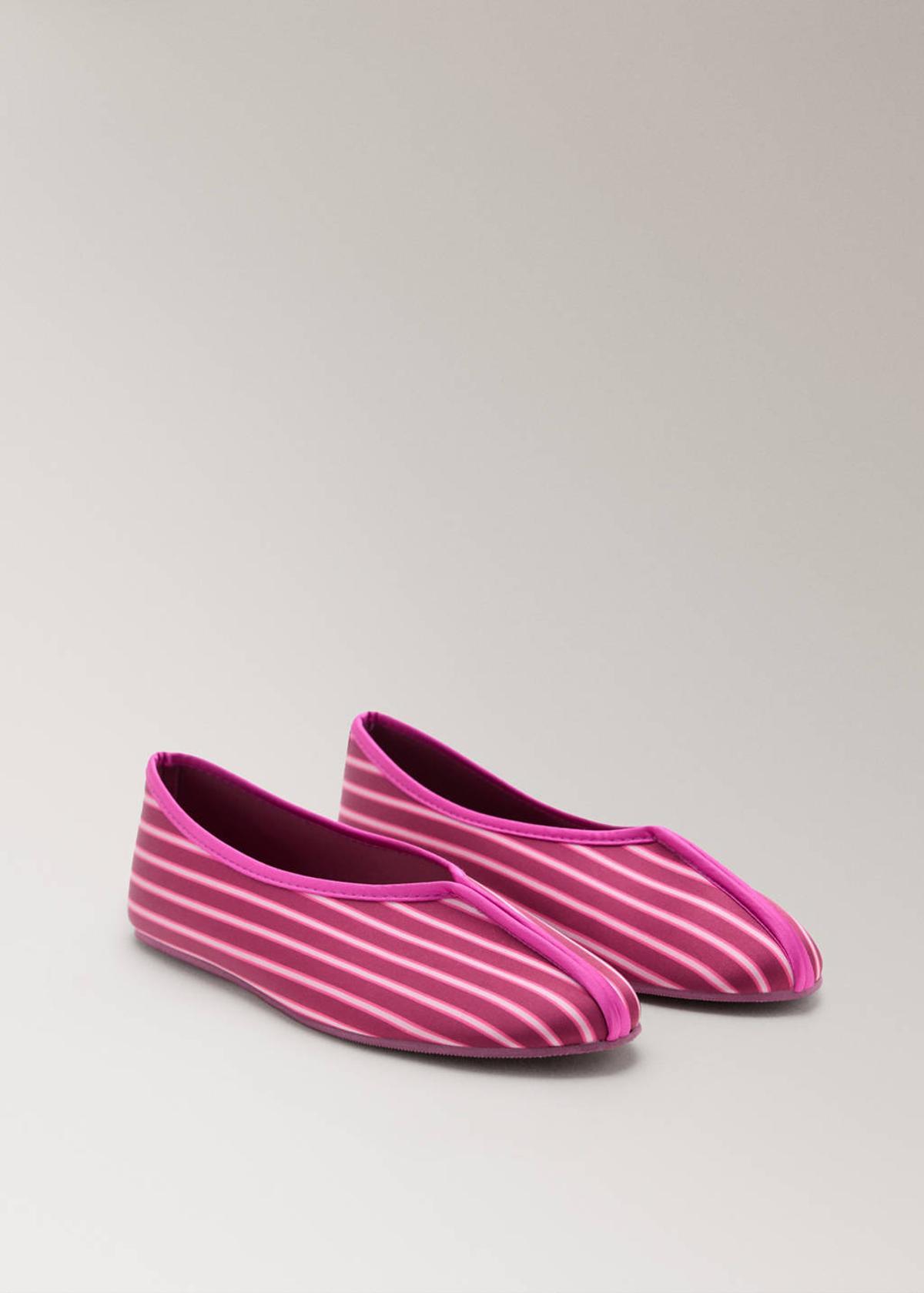 Ballerines en satin imprimé